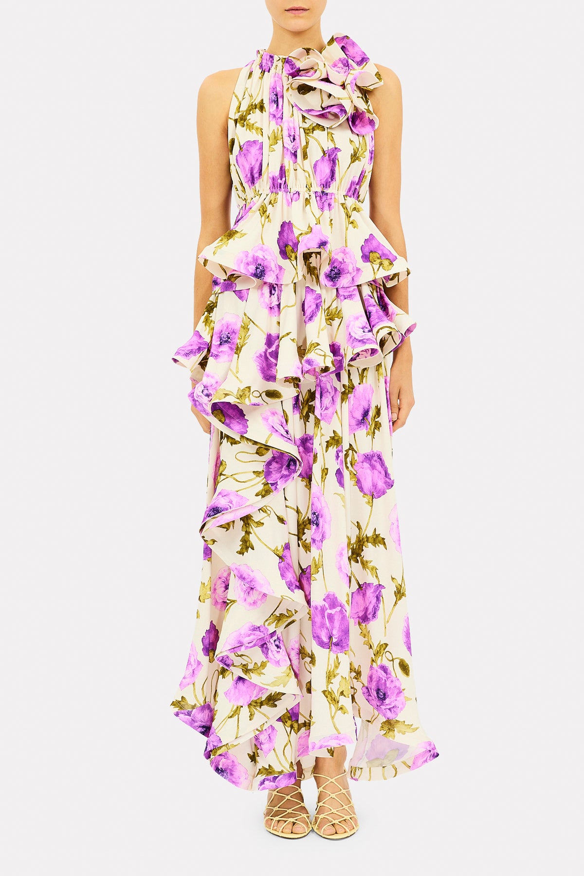 Haut péplum halter Mireille - Lila