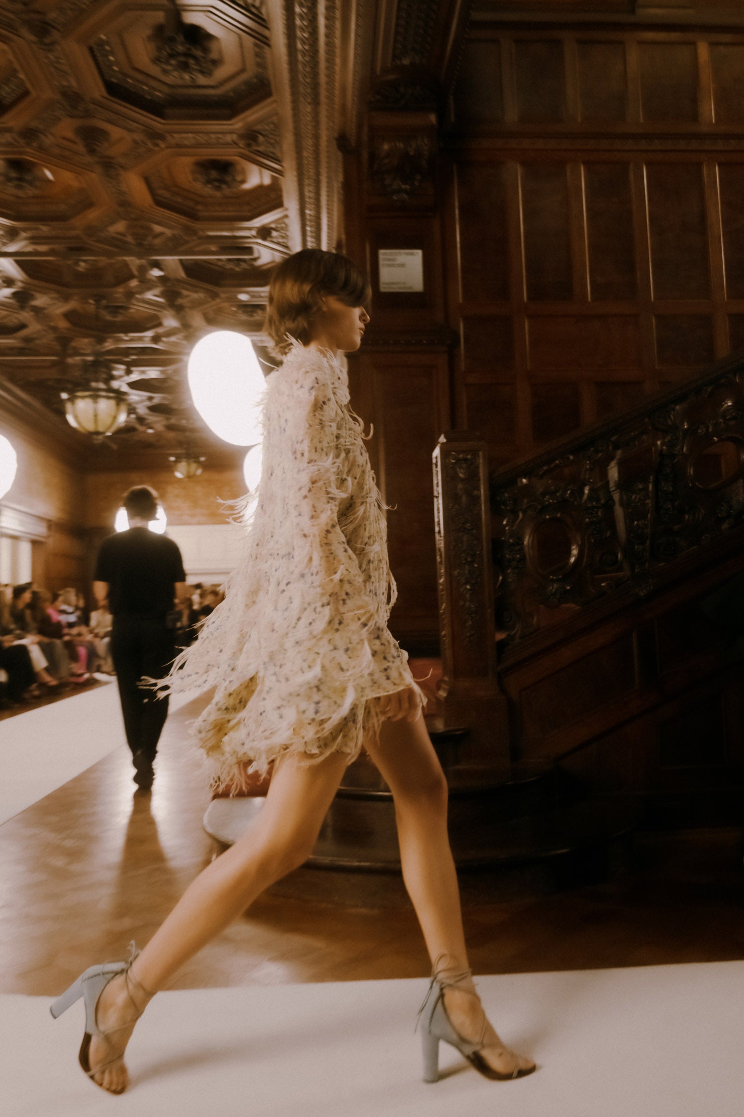 Miriam Dress with Feather Embroidery - Daffodil