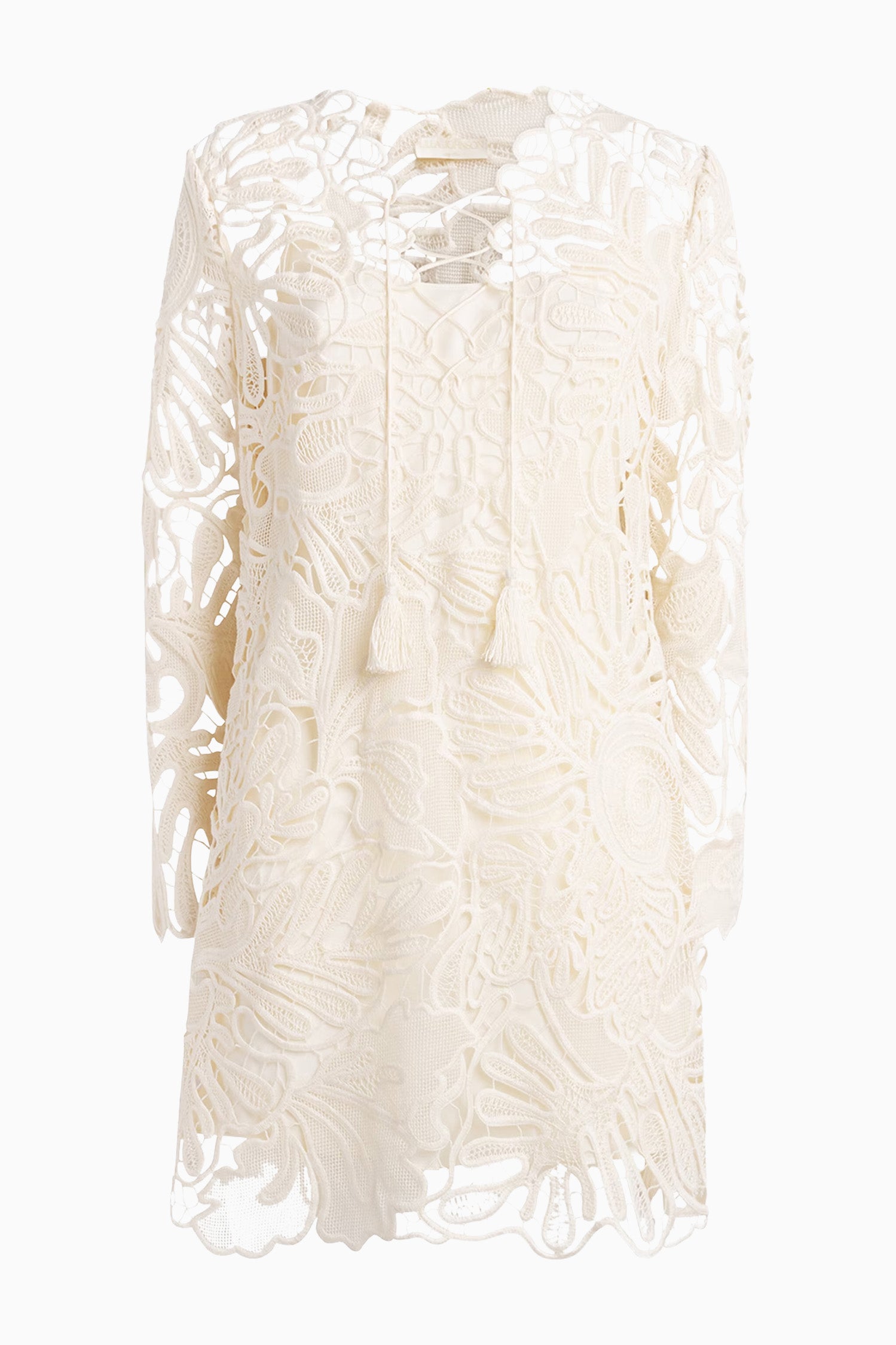 Dita Corded Lace Mini Dress - Chalk
