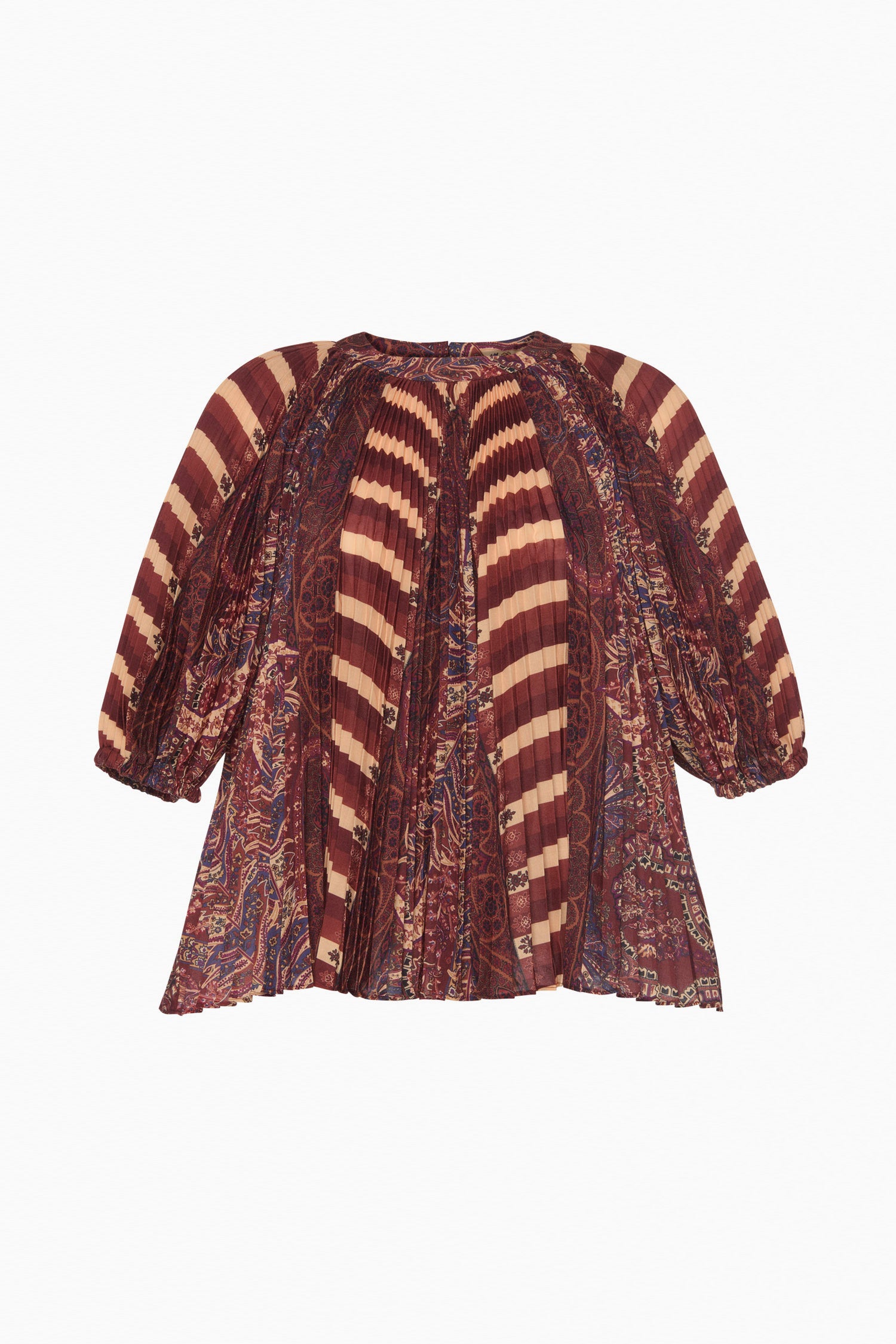 Dafne Pleated Short Sleeve Blouse - Topaz