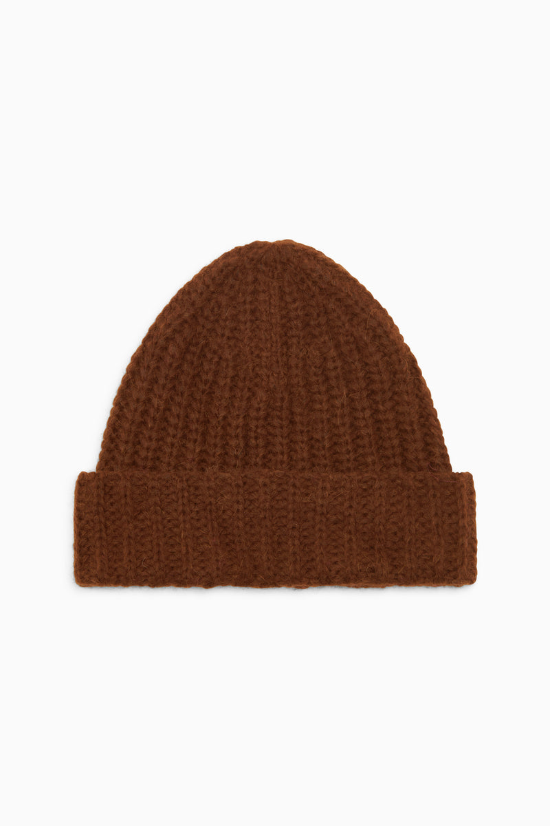 Shelby Alpaca Knit Hat - Walnut Brown Alpaca Knit Hat - Ulla Johnson