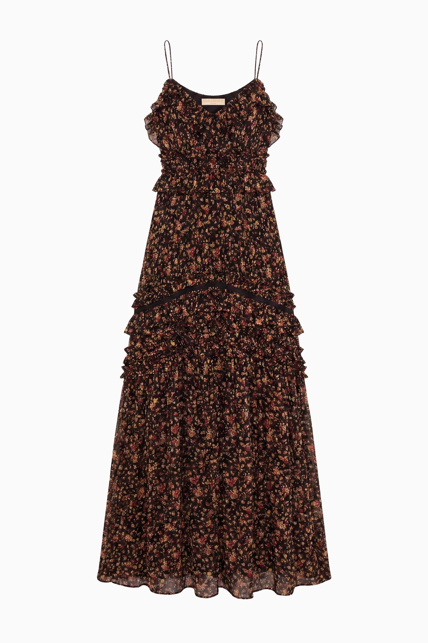 Ulla Johnson Dorothea Sleeveless Silk Gown - Noir Mille Fleur