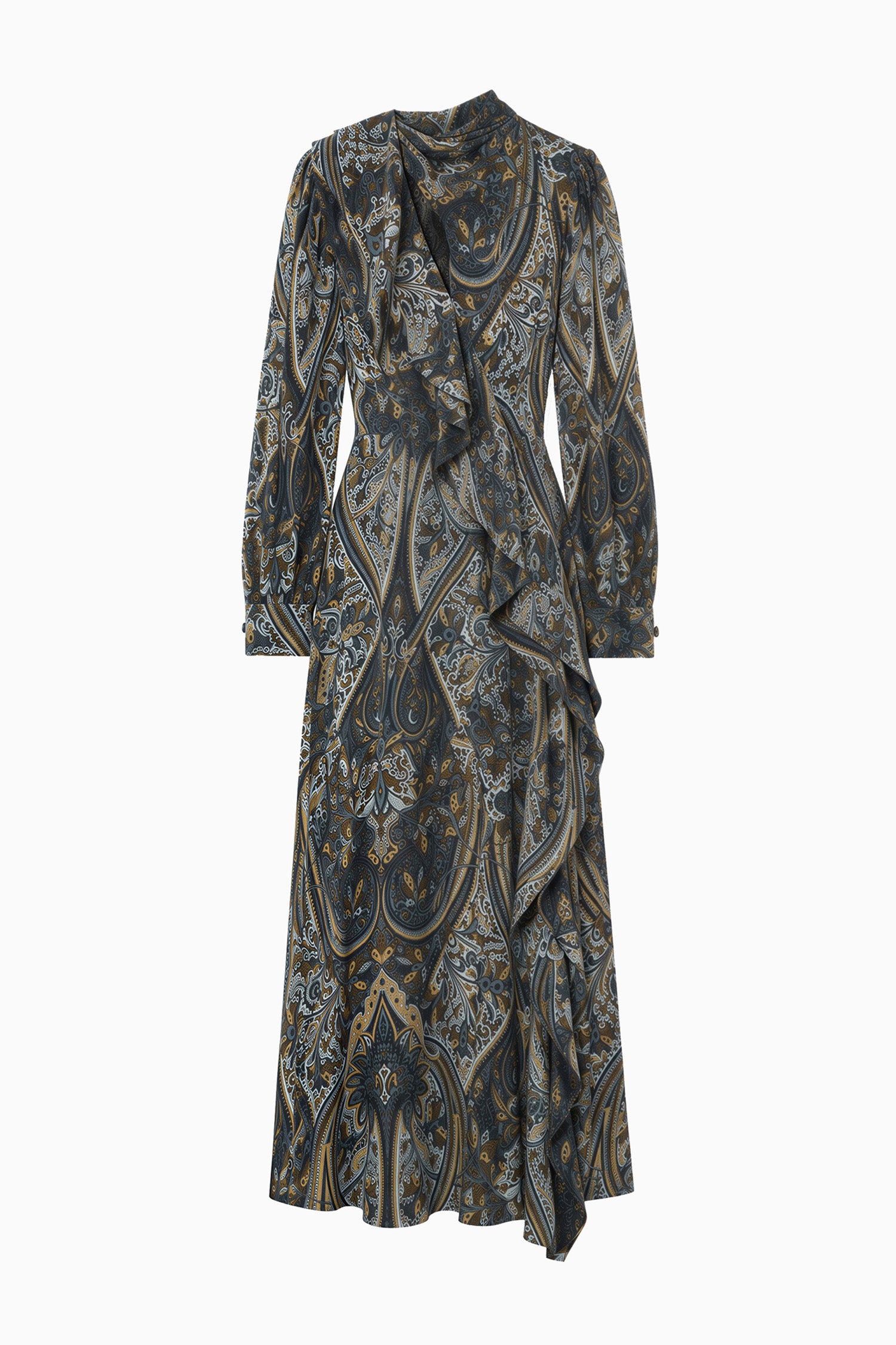 Ulla Johnson Sabrina Long Sleeve Silk Dress - Prussian