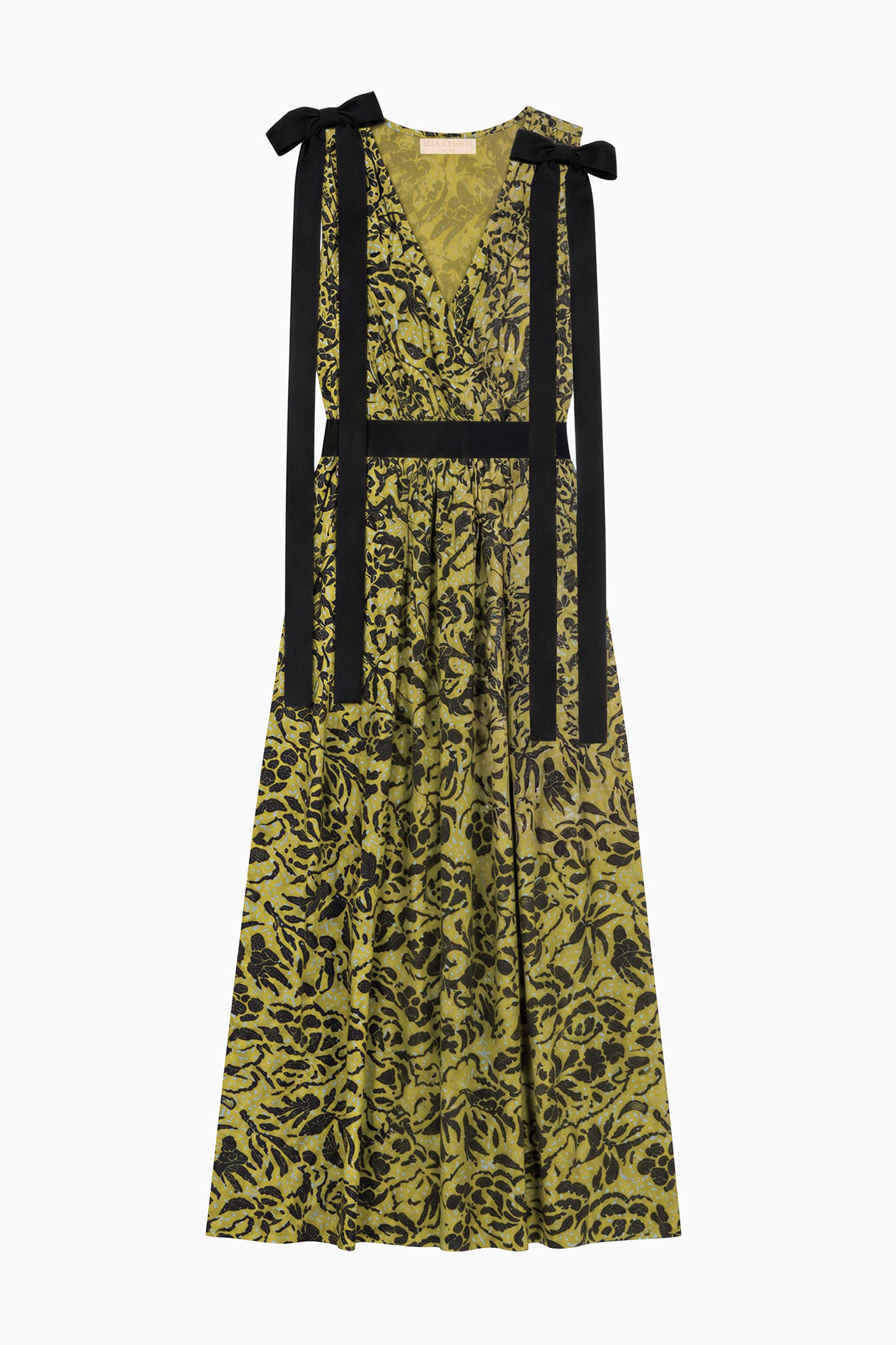 Ulla Johnson Karina Cotton Bow Dress - Chartreuse