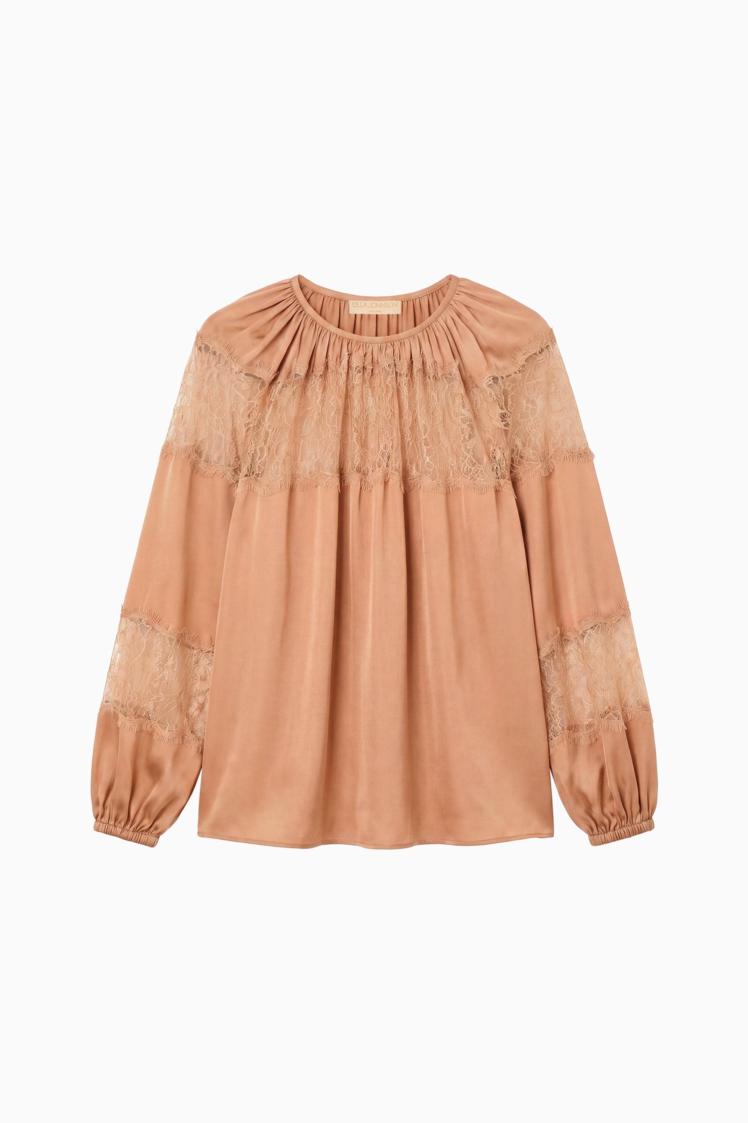 Ulla Johnson Bess Long Sleeve Silk Blouse - Macaroon