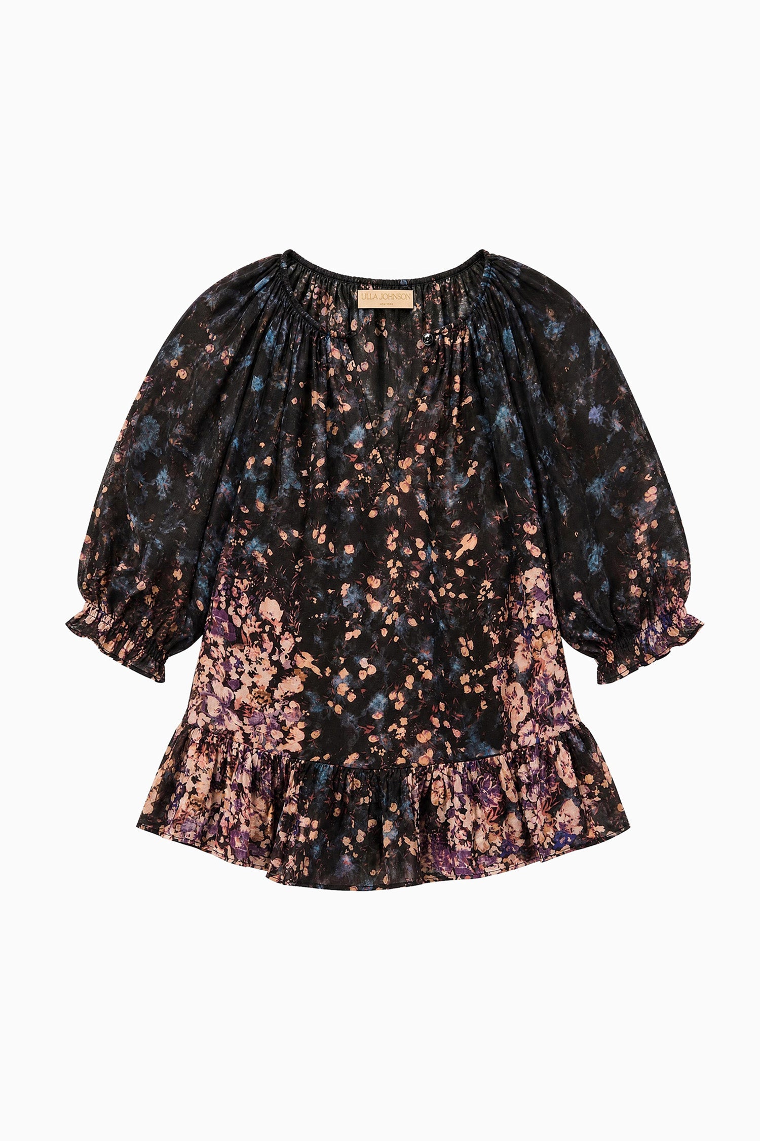 Ulla Johnson Elise Short Sleeve Silk Blouse - Eclipse