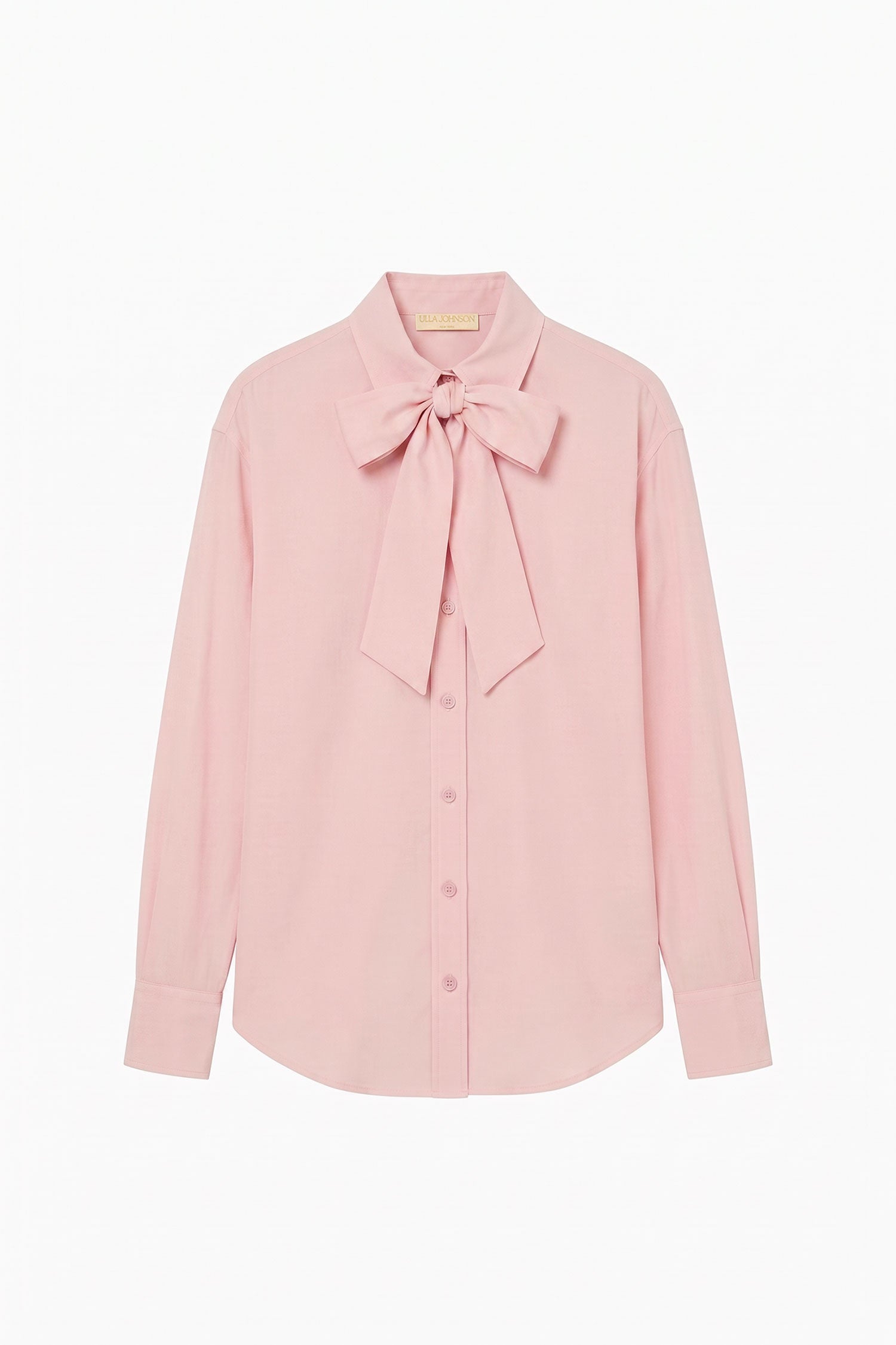 Ulla Johnson Lise Long Sleeve Silk Blouse - Powder