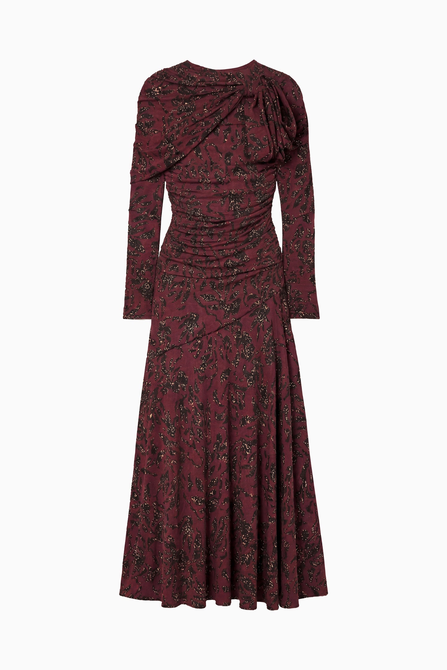 Ulla Johnson Neema Draped Jersey Top - Claret Floral