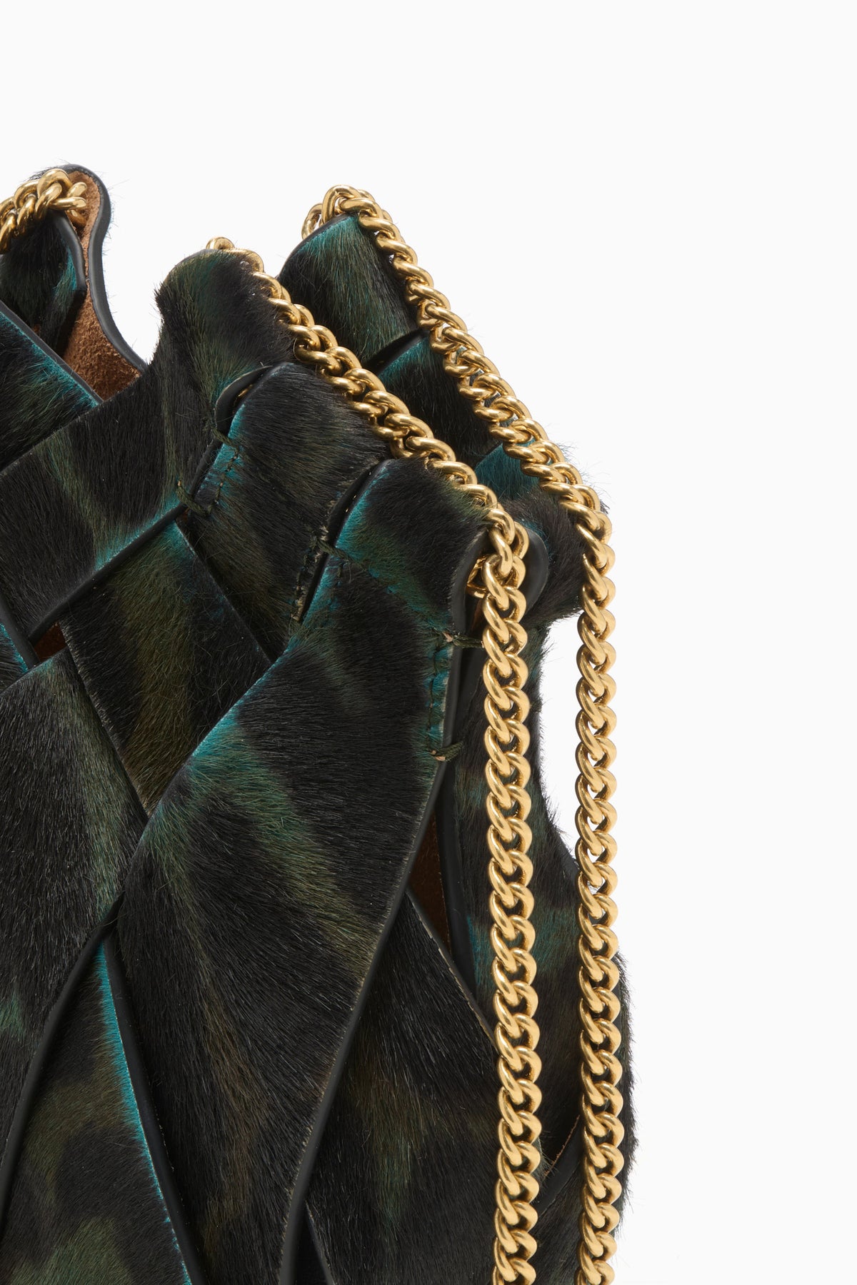 Mini–sac bandoulière Charlotte à chaîne - Emerald Leopard