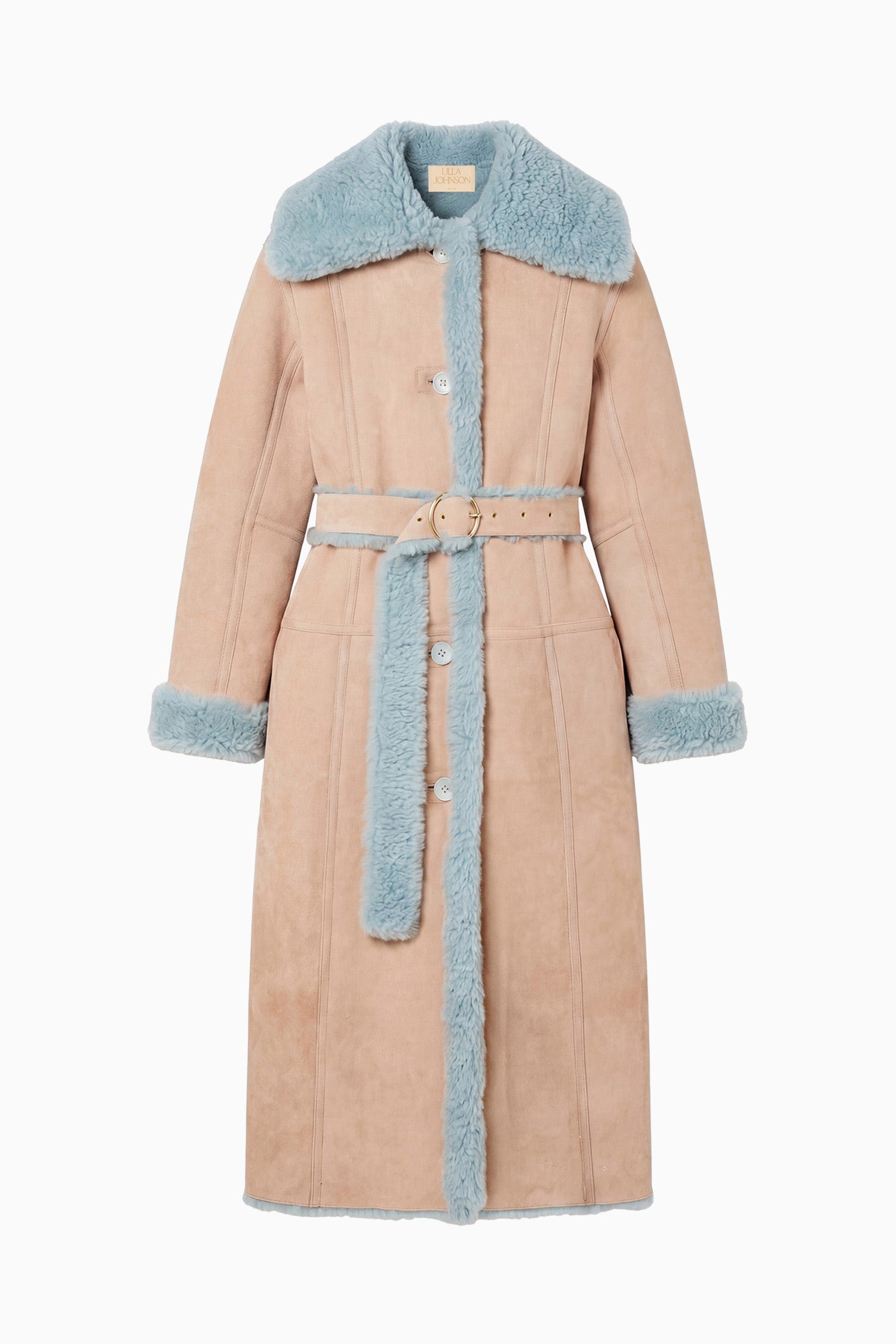 Ulla Johnson Laureline Reversible Shearling Coat - Turquoise