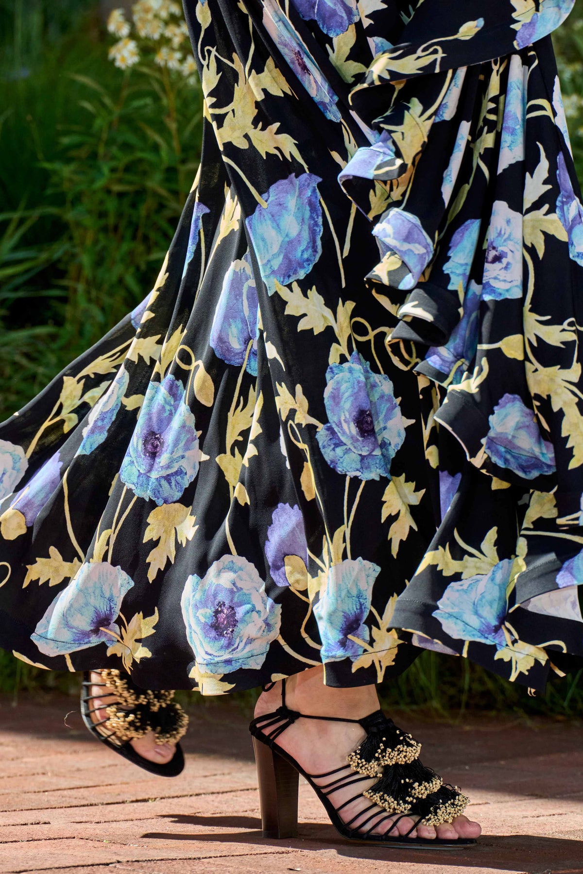 Leonie Halter Maxi Jurk Met Ruches - Moon Garden