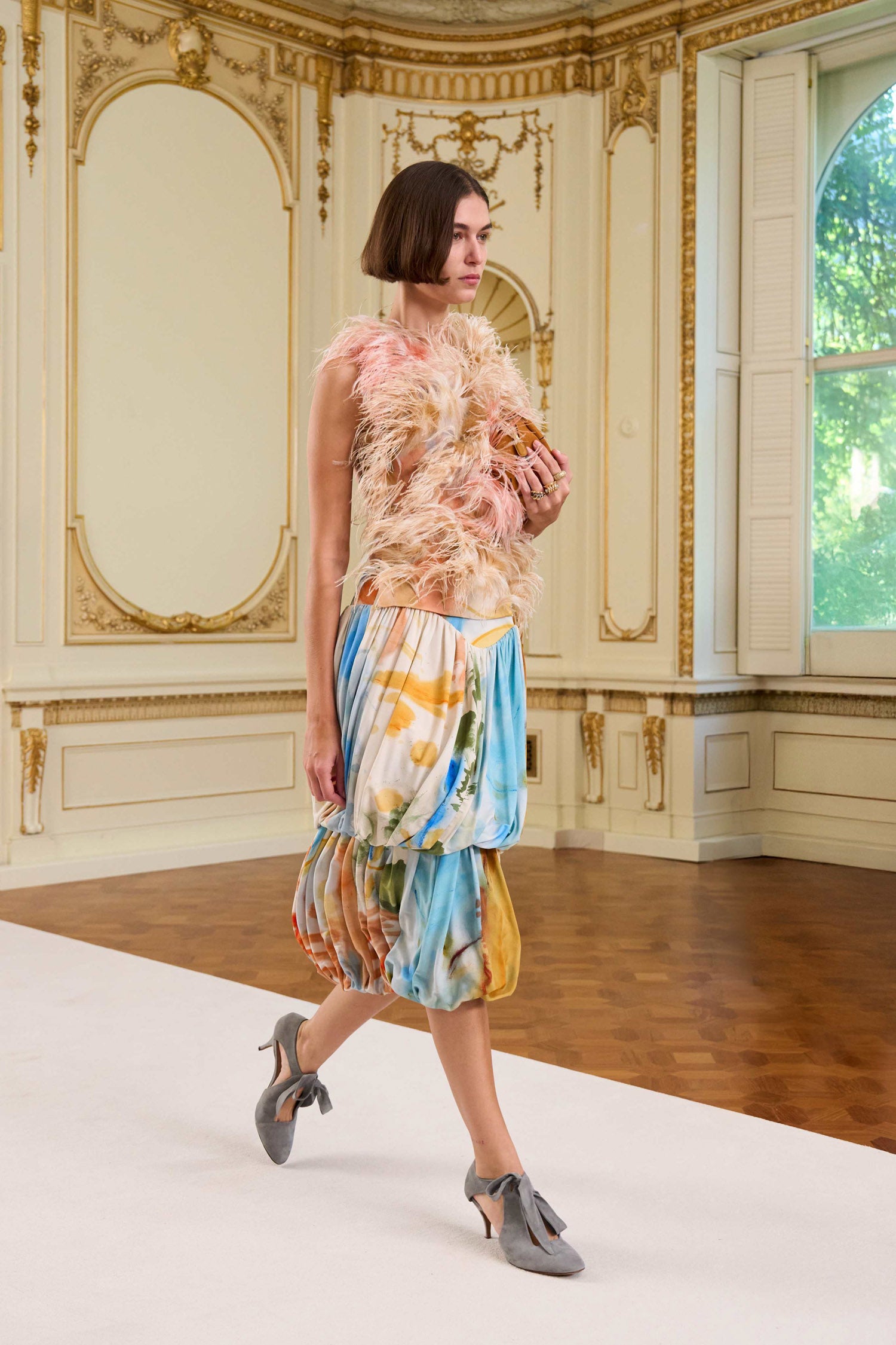 Divina Top with Feather Embroidery - Western Dream