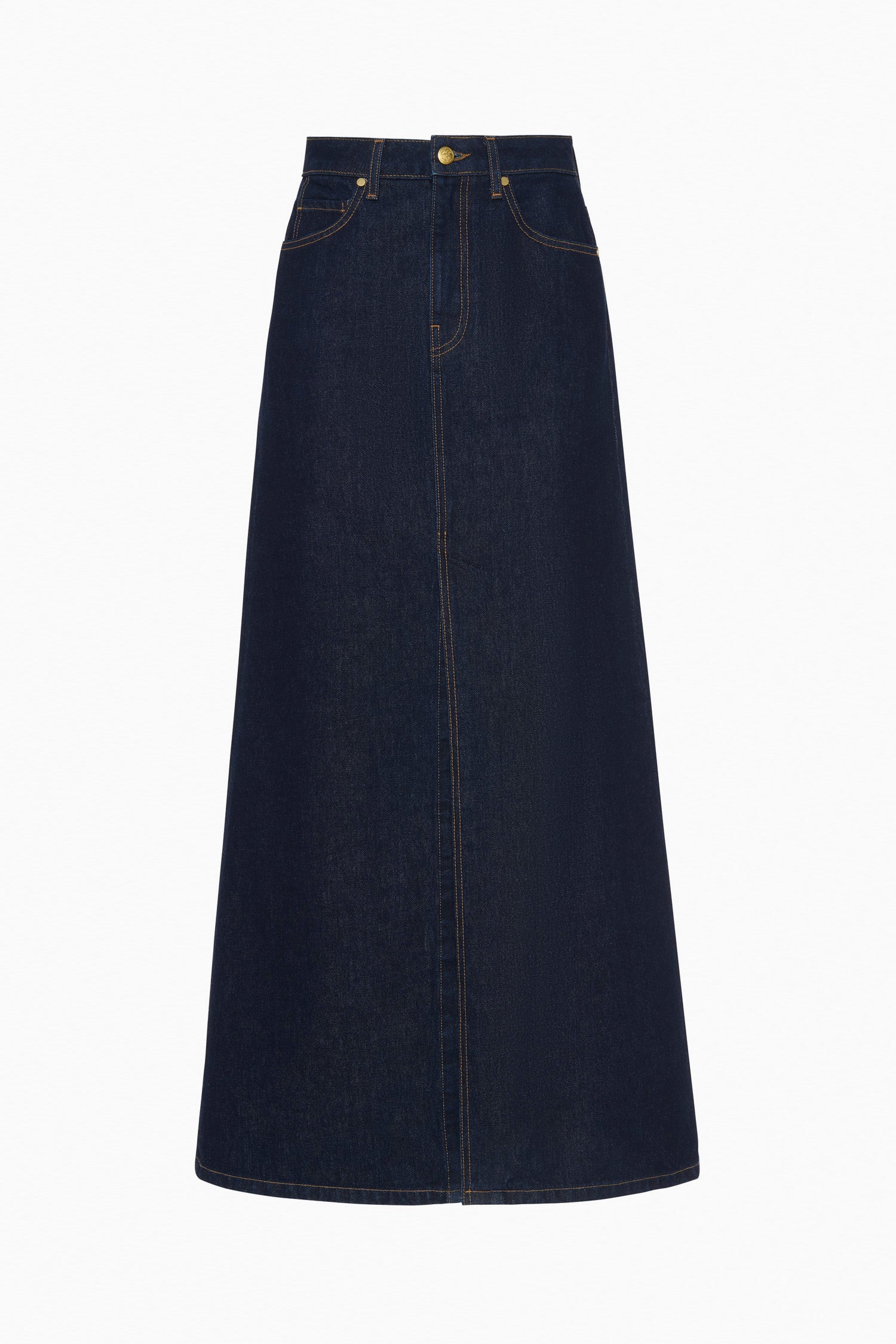Ulla Johnson The Anais Denim Mid Rise Maxi Skirt - Tigris