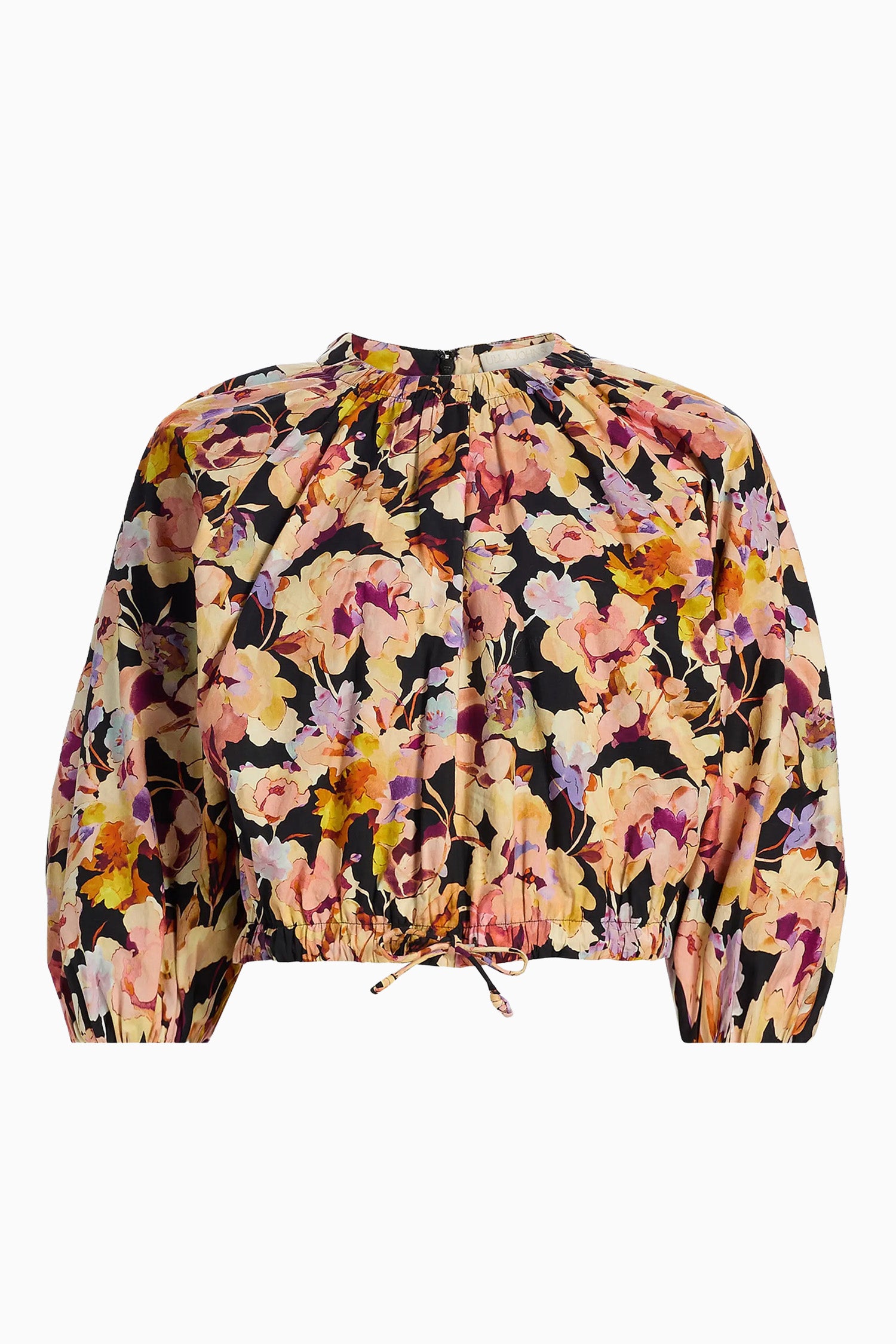Lucie Bubble Sleeve Top - Night Bloom
