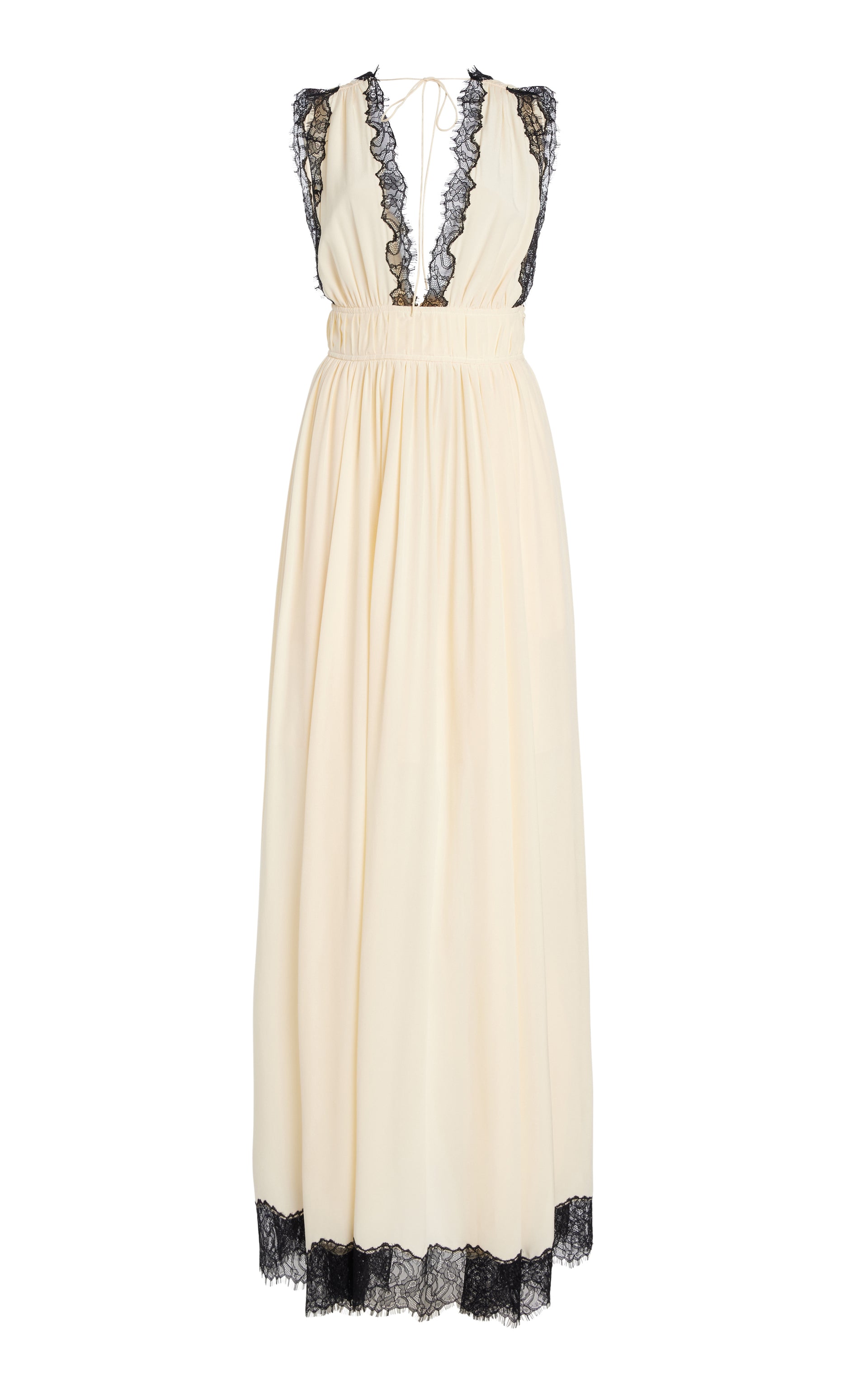 Marguerite V–Neck Gown - Creme