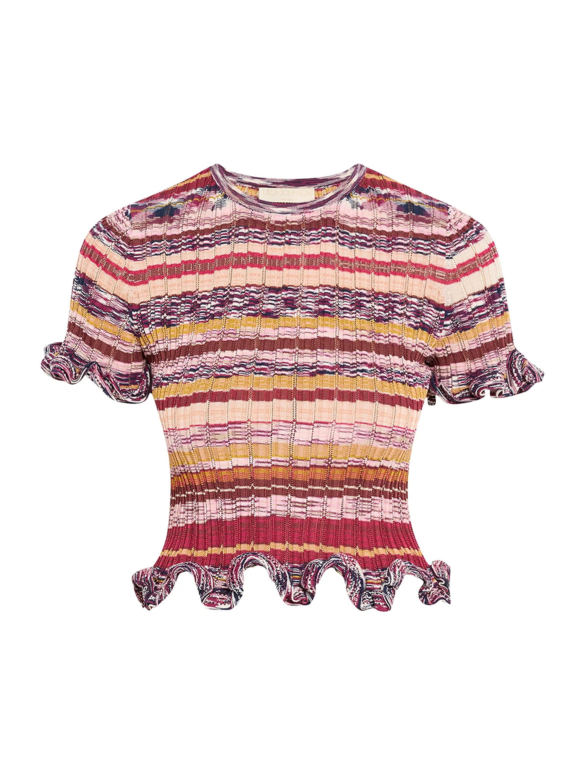 Miya Short Sleeve Knit Top - Prism
