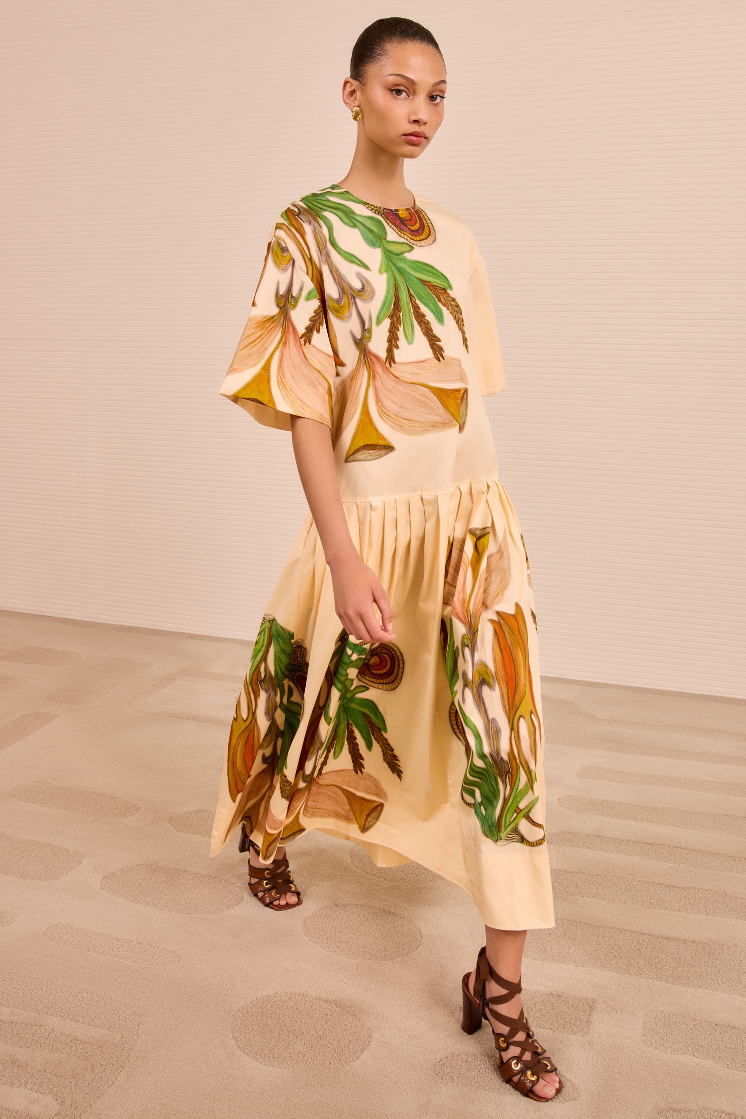 Aniline Drop Waist Cotton Dress - Inner Nature