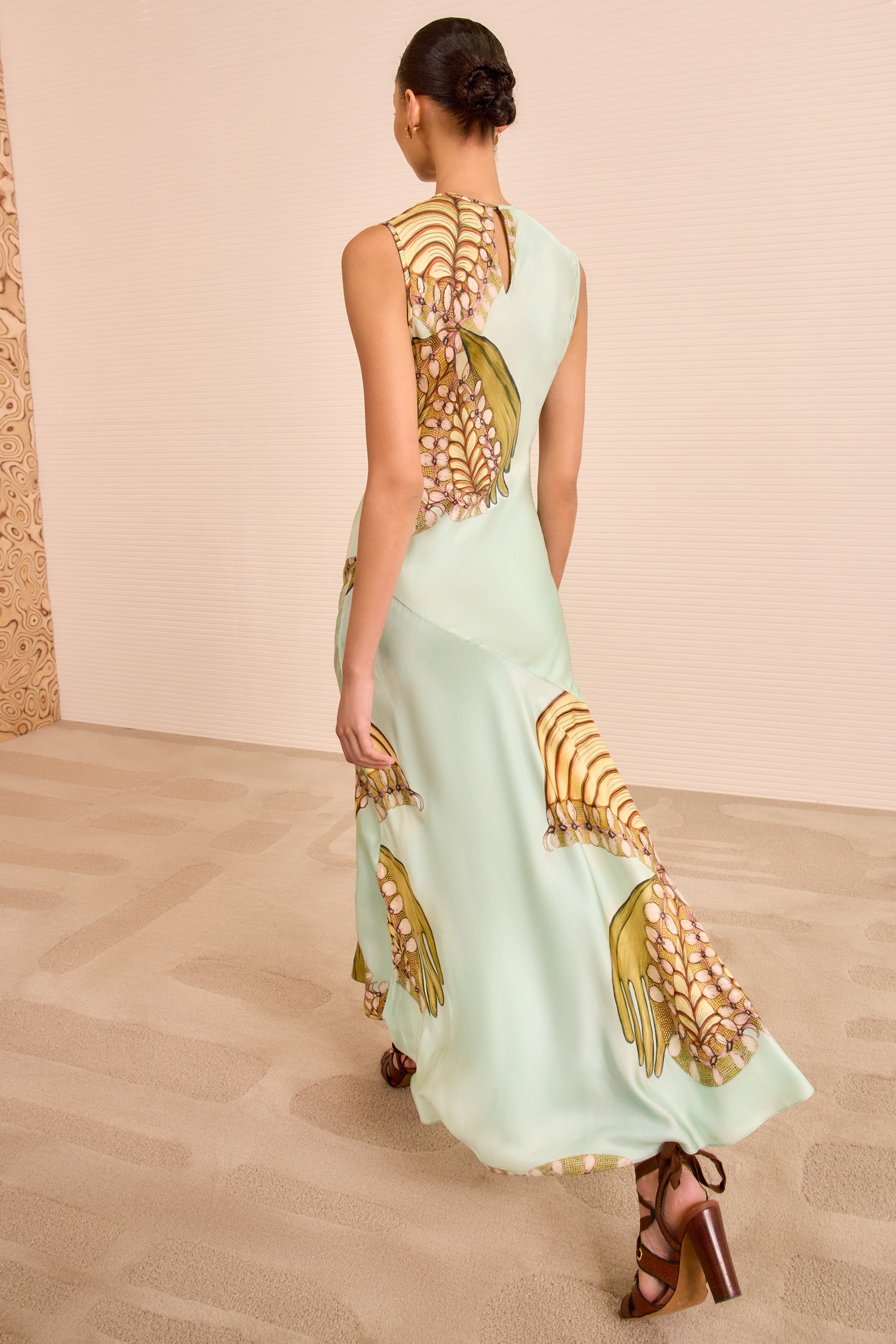 Gaea SL Midi Dress - Water Blossoms