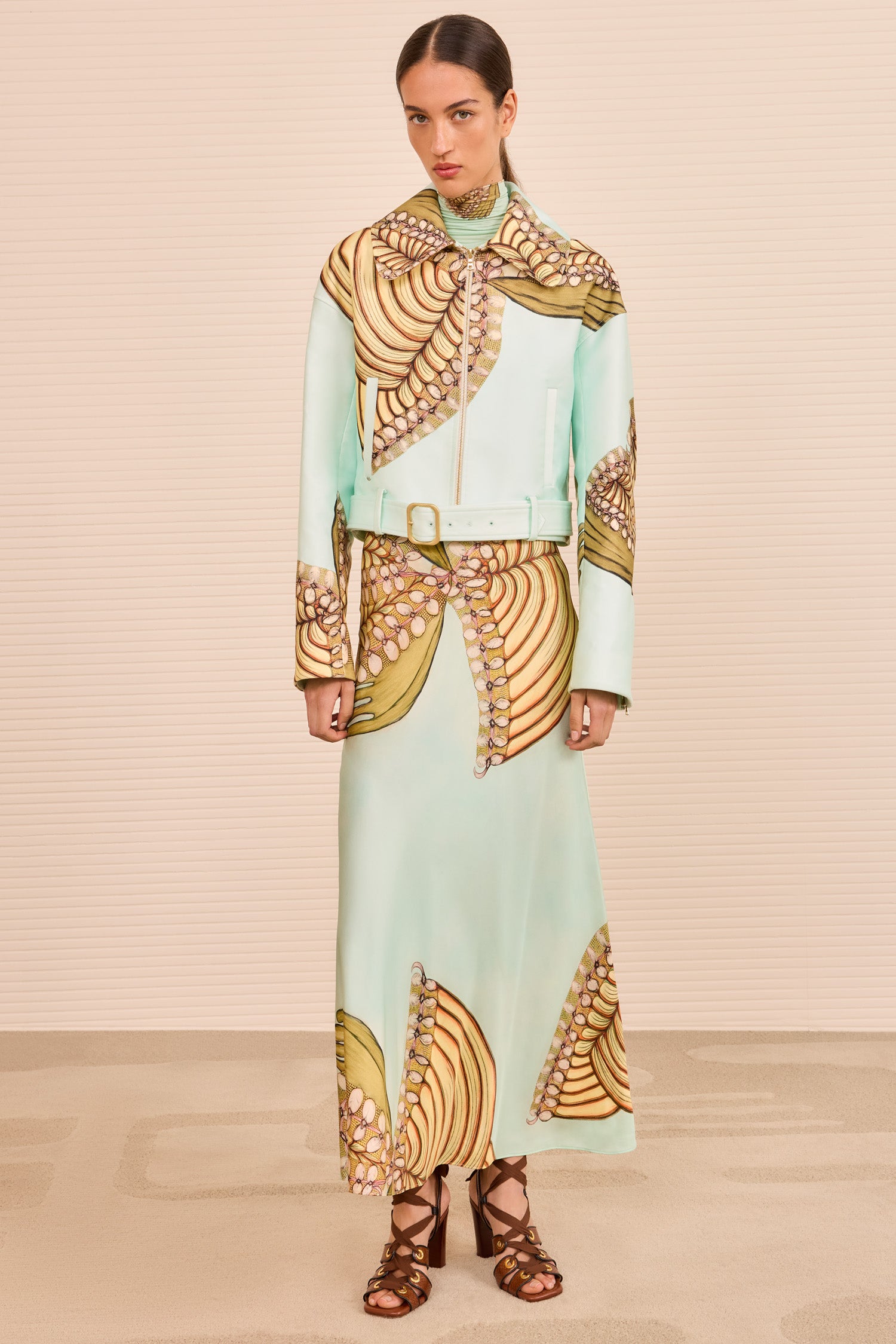 Ulla Johnson Signal Cropped Belted Jacket - Water Blossoms