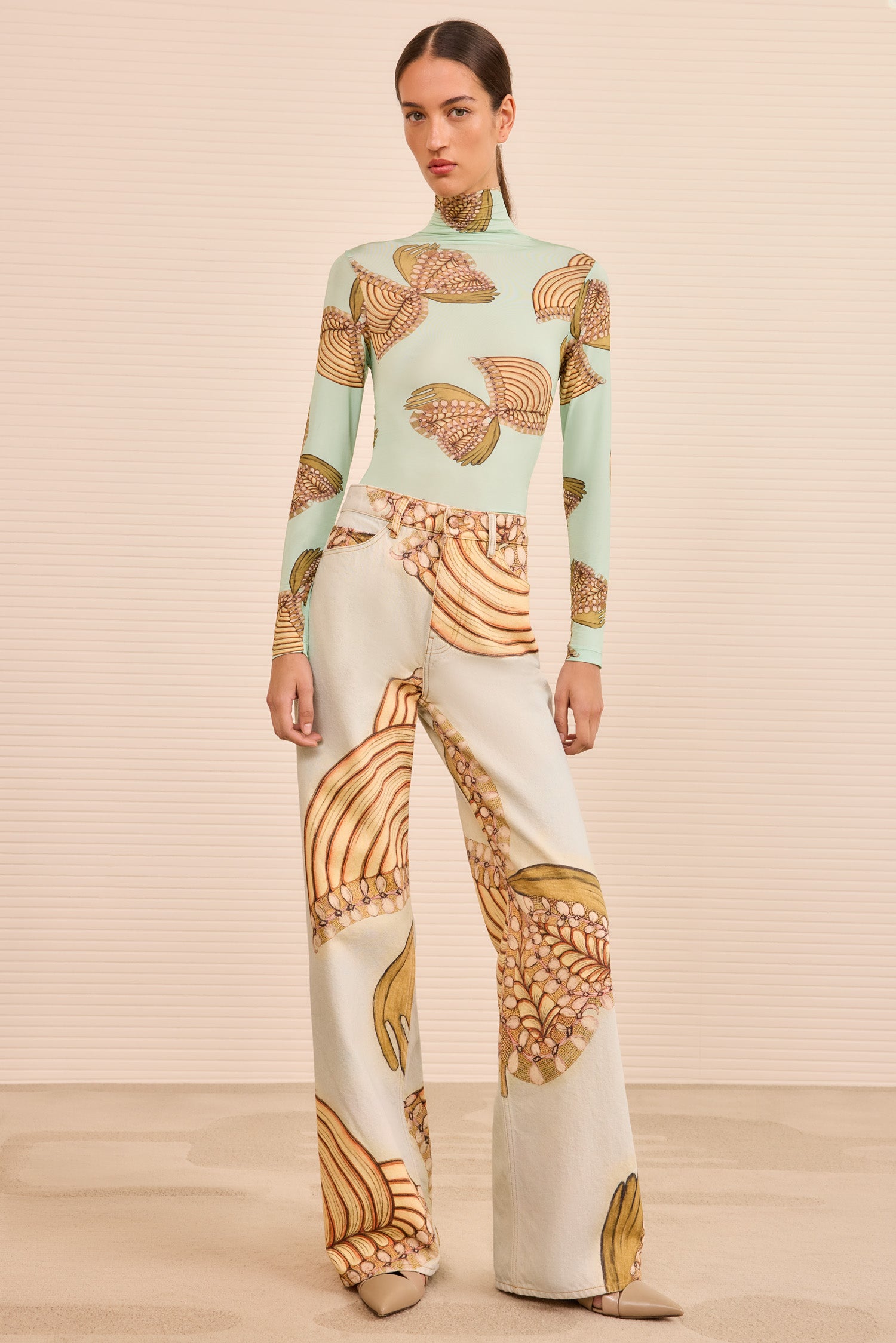 The Willow Wide Leg Jean - Water Blossoms