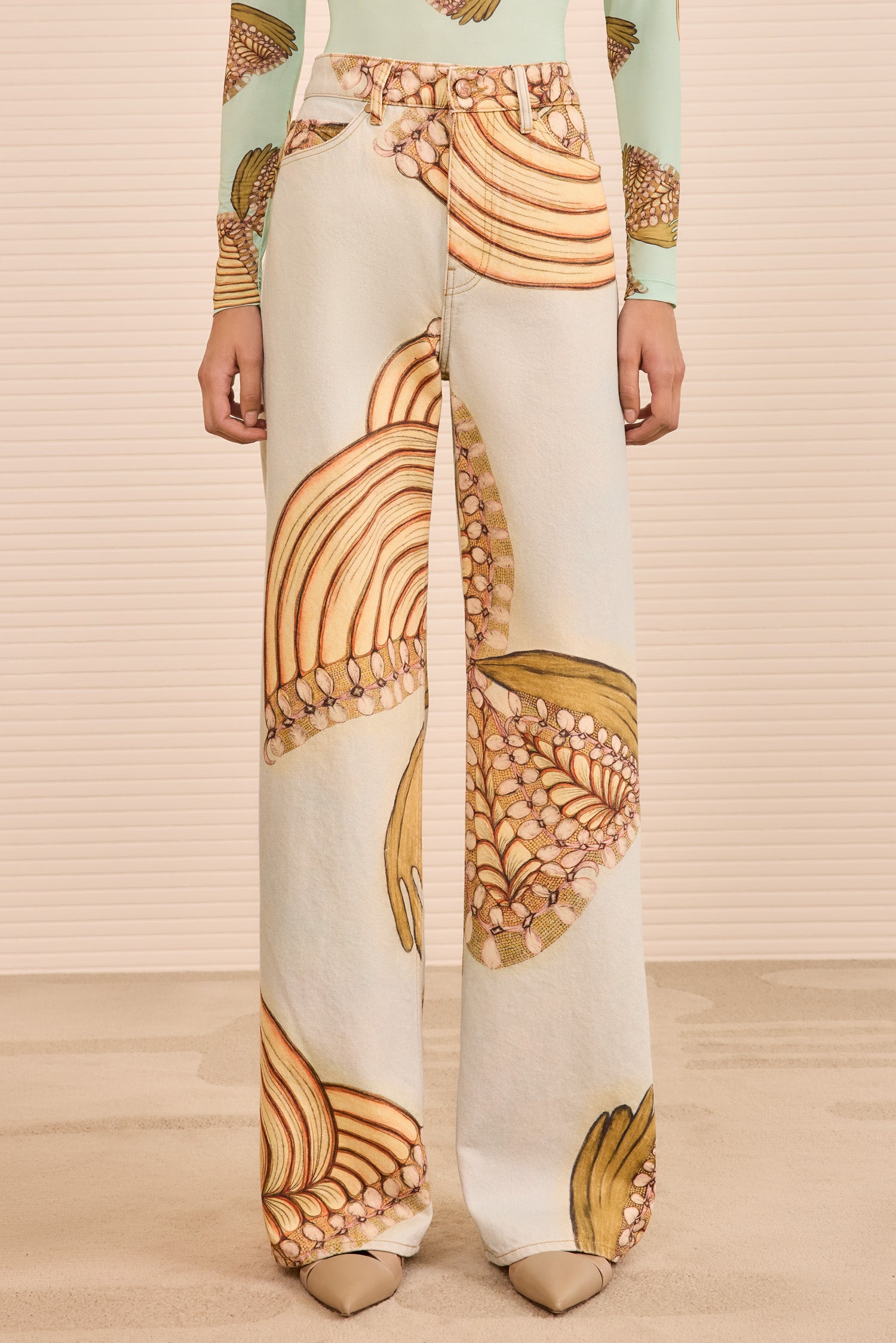 Ulla Johnson The Willow Wide Leg Jean - Water Blossoms