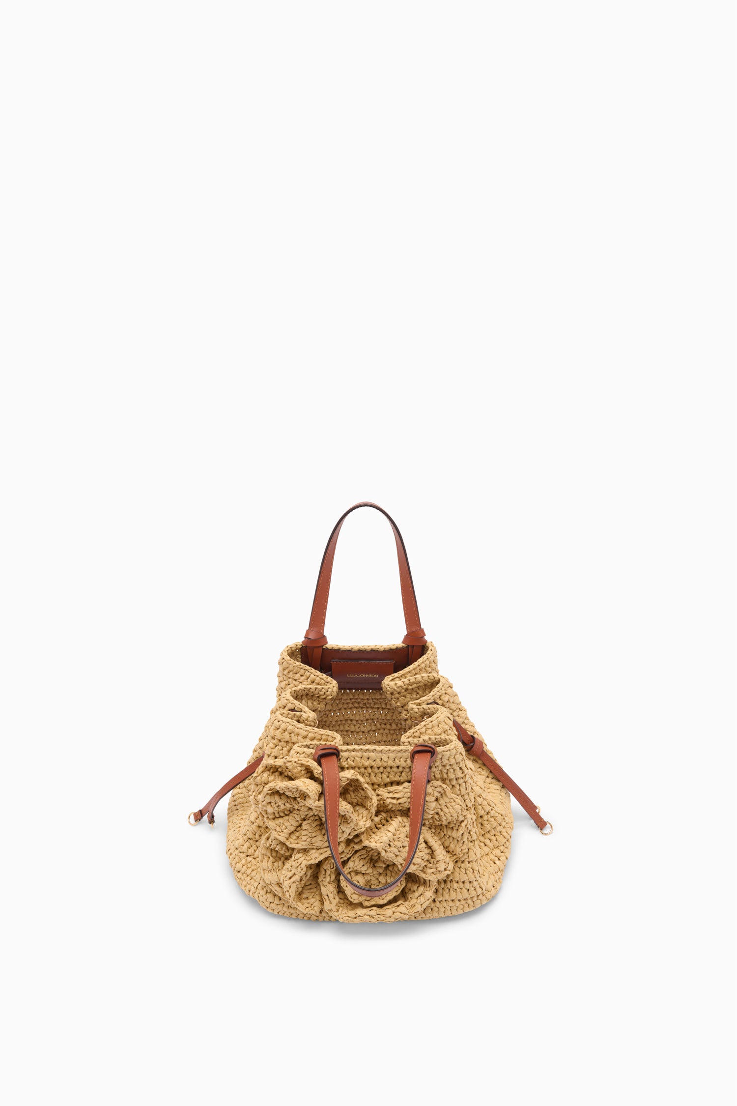 Gio Floral Raffia Crossbody - Natural