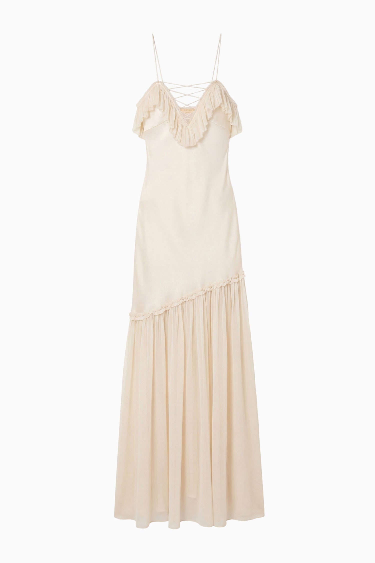 Ulla Johnson Elaria Cami Silk Gown with Lace Up - Ivory