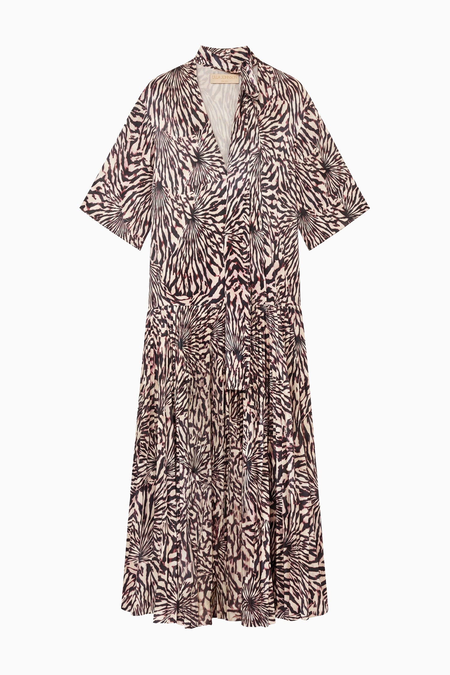 Ulla Johnson Linya SS Satin Dress with Removable Neck - Rhodonite