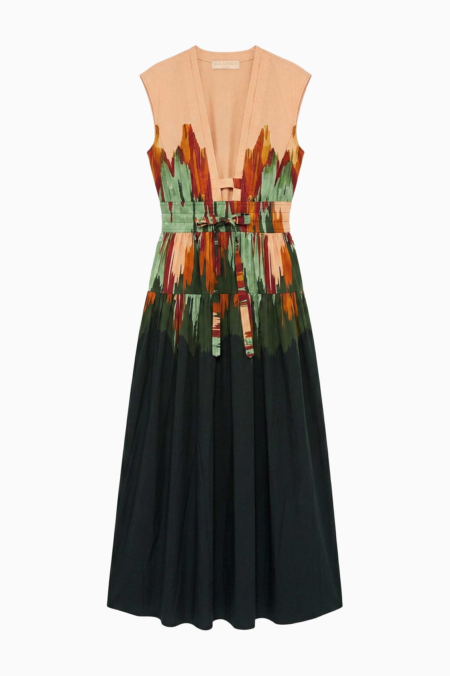 Ulla Johnson Lucine Deep V Cotton Dress - Agate