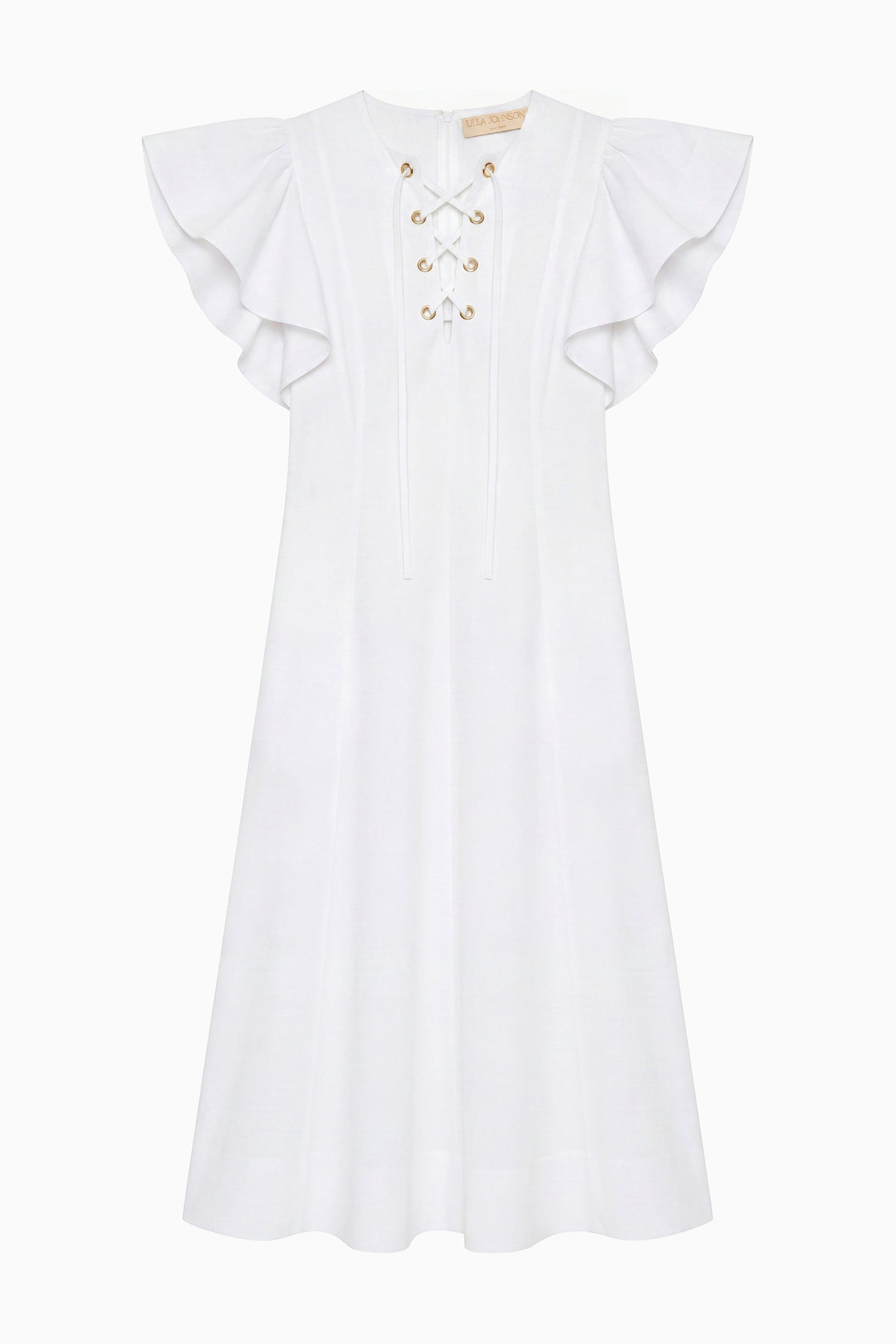 Ulla Johnson Odessa Cotton Dress with Lace Up - Cowrie
