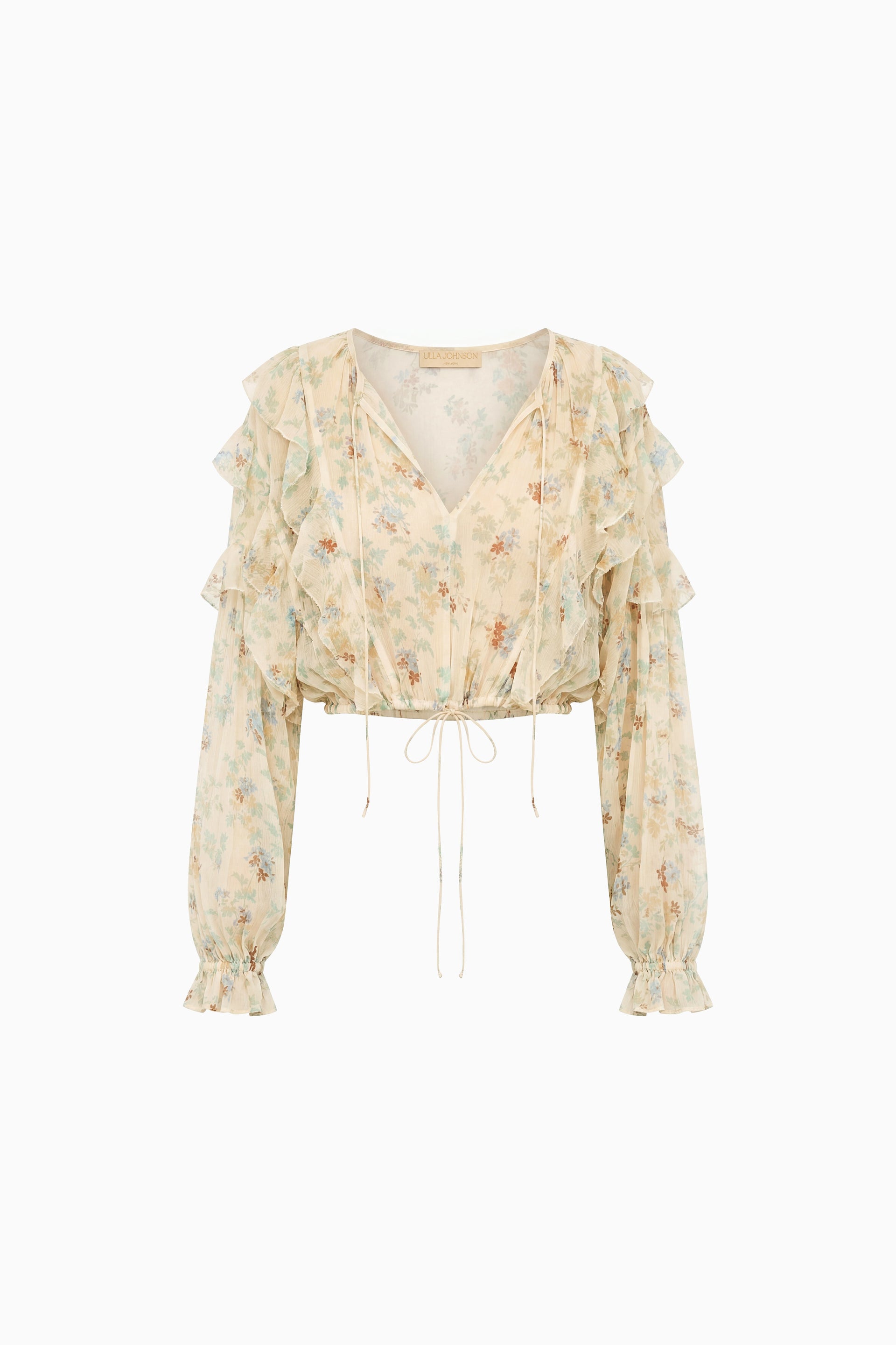 Delfina LS Silk Blouse - Moon Petal