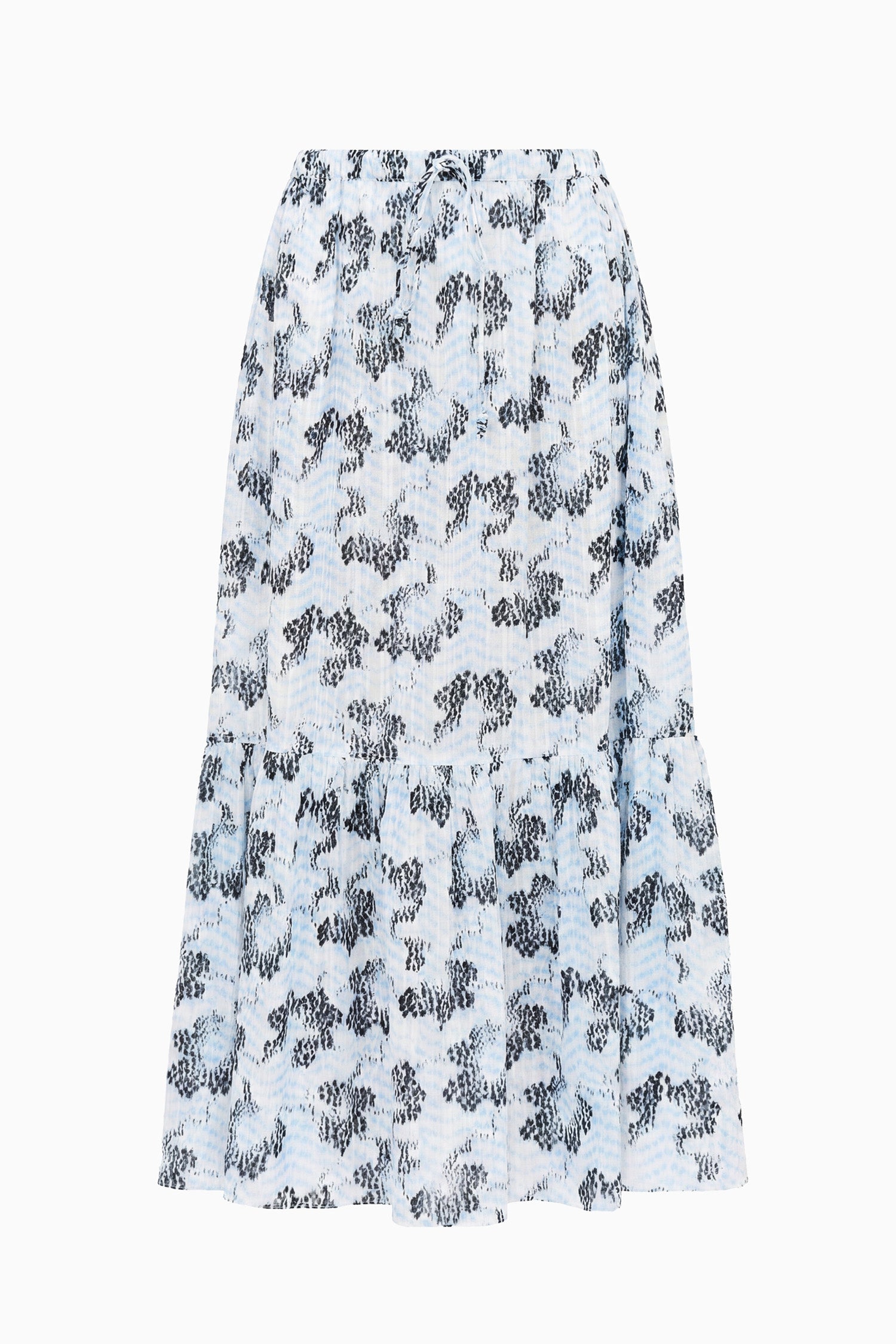 Olina Cotton Midi Skirt - Ciel