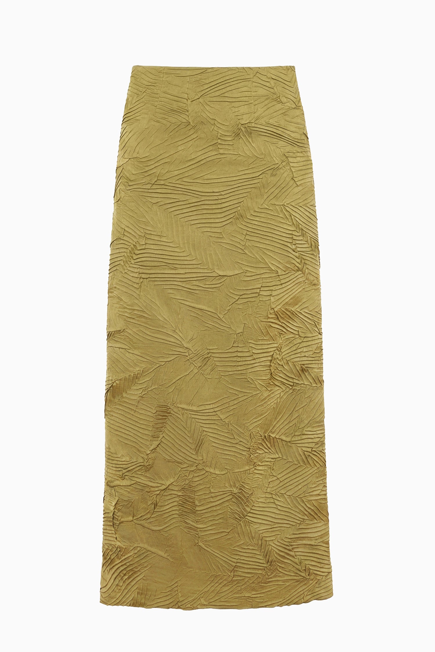 Inez Satin Skirt - Moss Gold