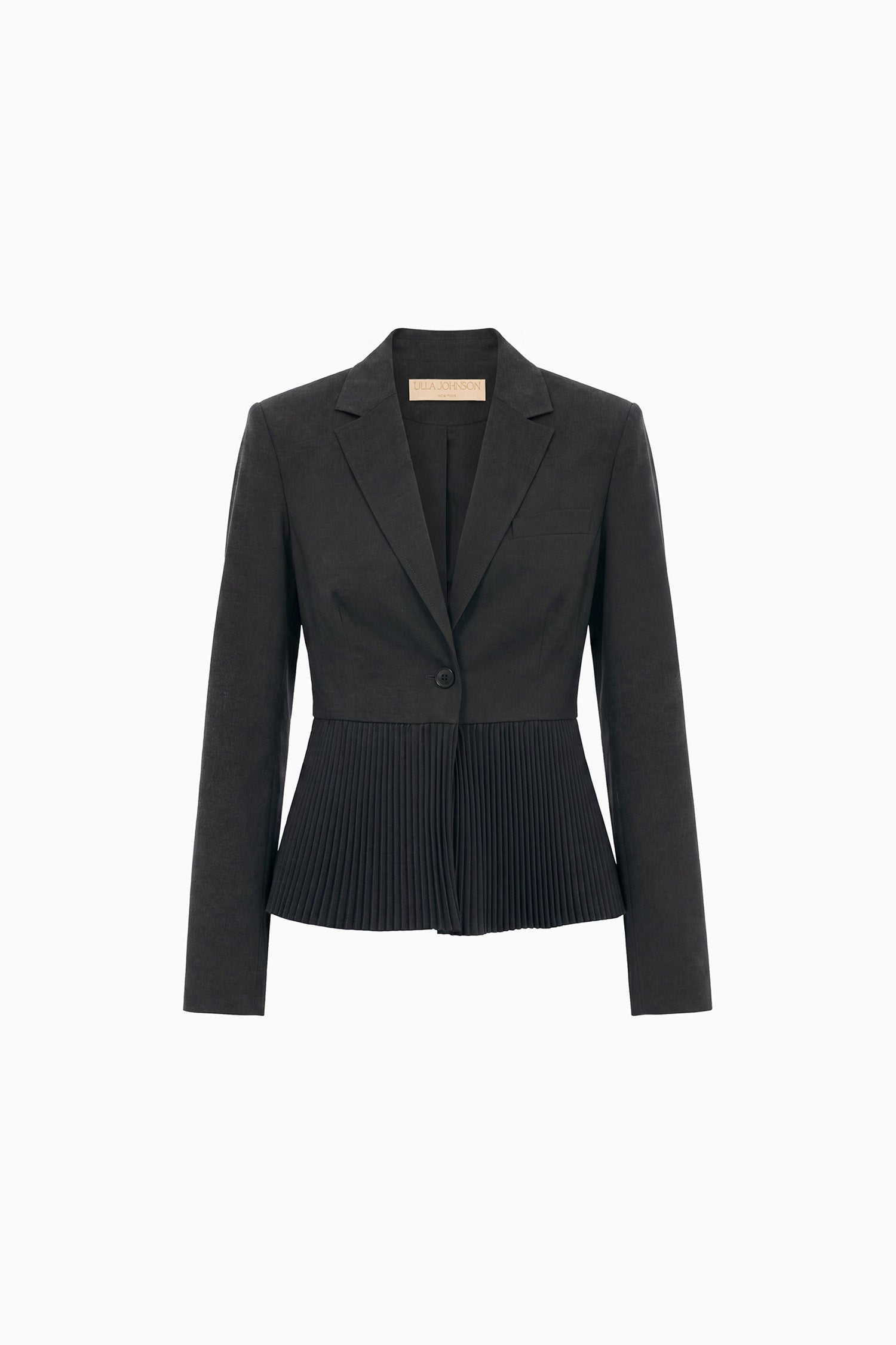 Greta Pleated Wool Blazer - Noir
