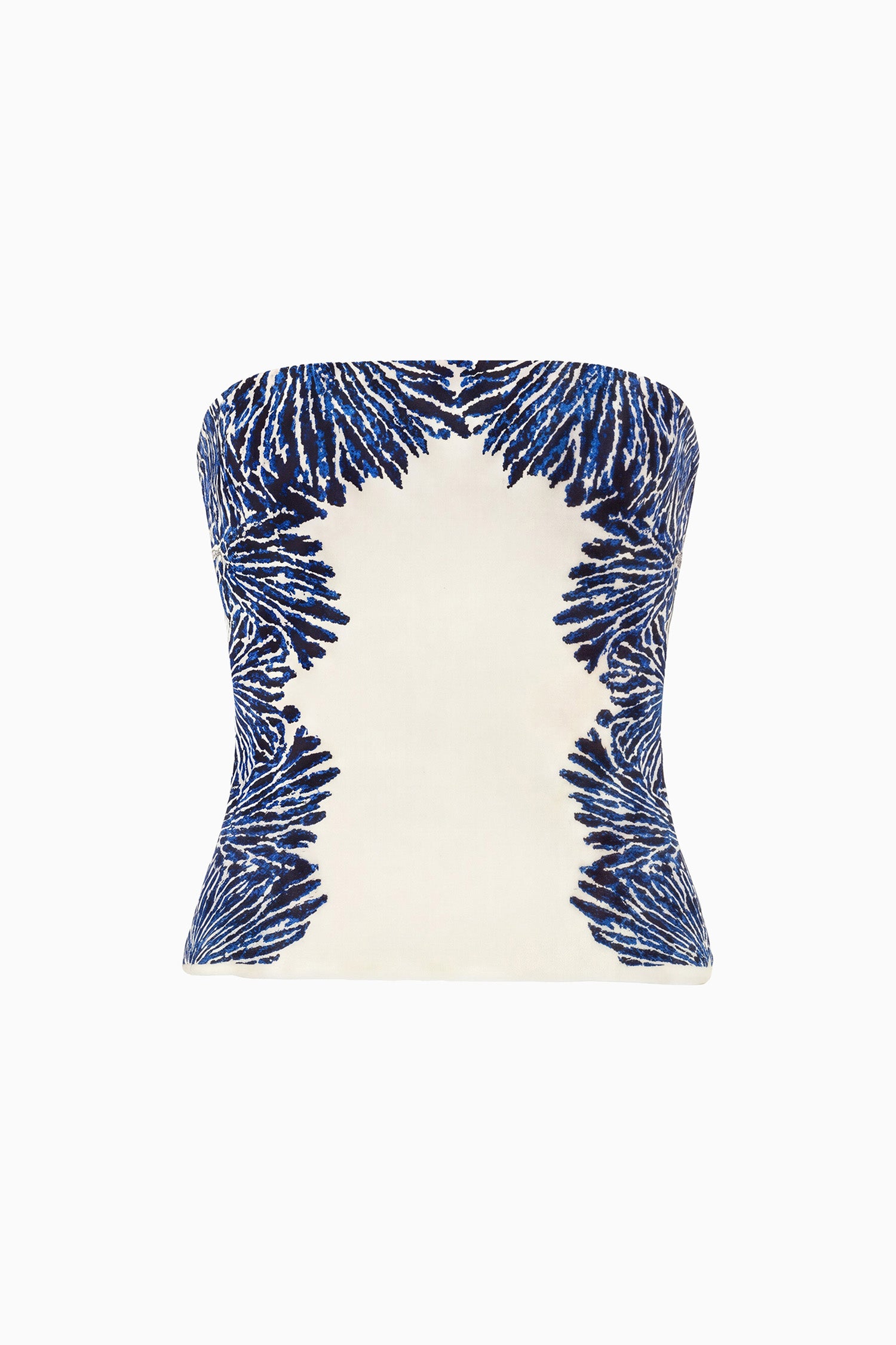 Madelie Strapless Knit Jacquard Top - Ocean