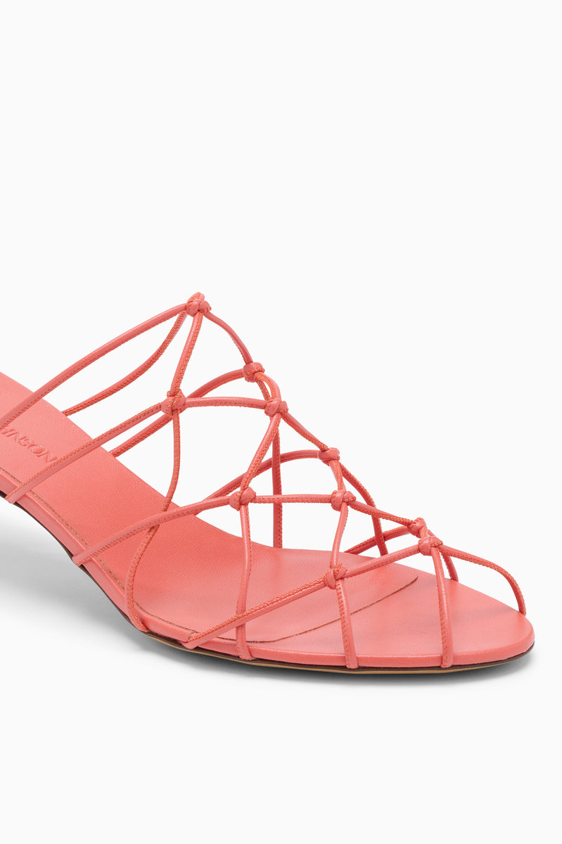 Colette Kitten Heel Sandal - Crimson - Ulla Johnson