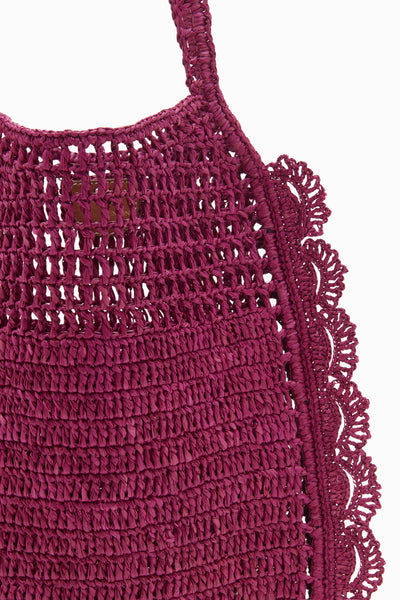 Panier Orchid Raffia Petal Scallop & Texture Crochetée à la Main Gros Plan | Ulla Johnson
