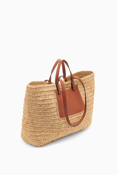 Natural Woven Raffia Tote - Three Quarter View | Ulla Johnson