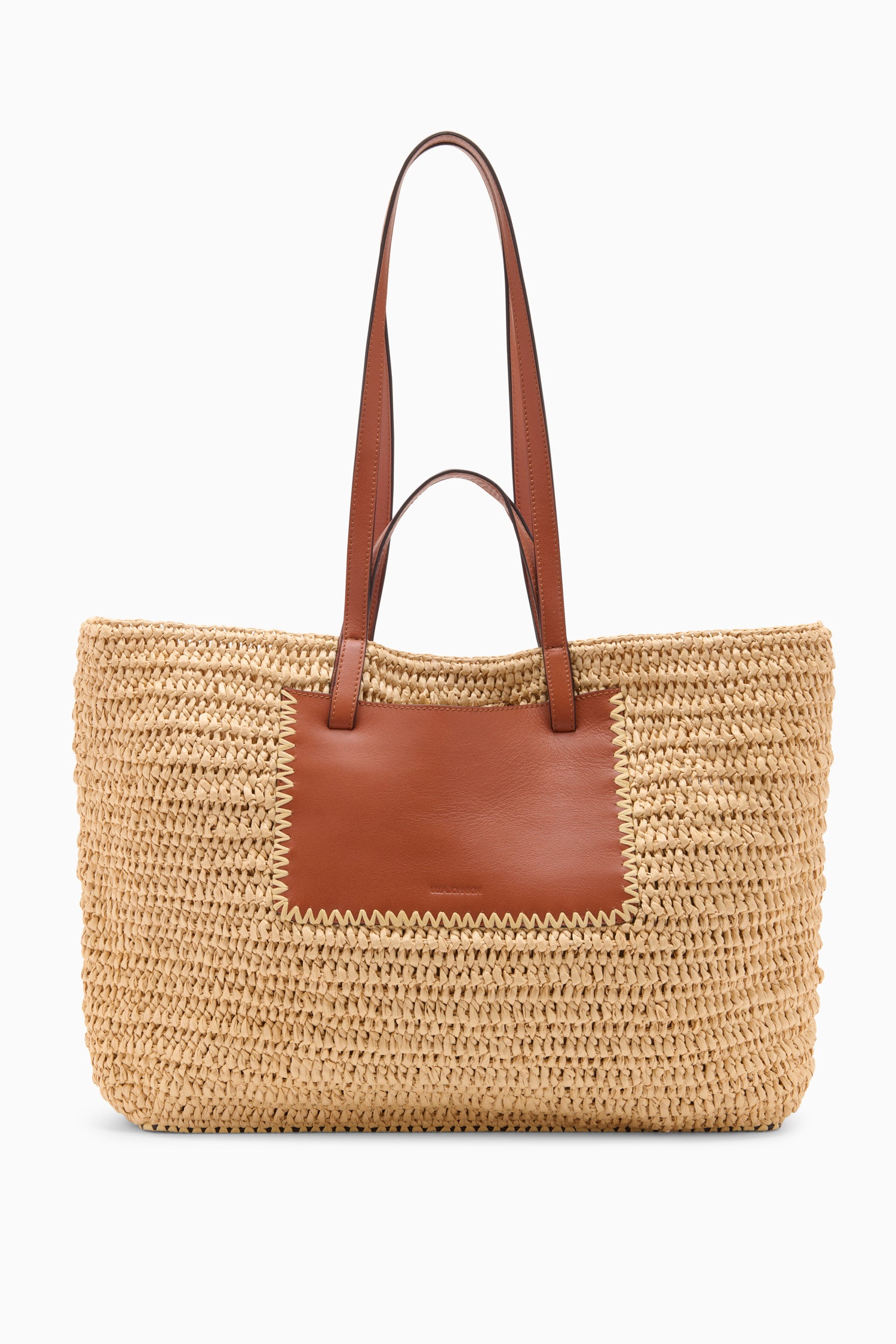 Ulla Johnson Natural Raffia Tote with Shoulder Straps - Back View | Ulla Johnson