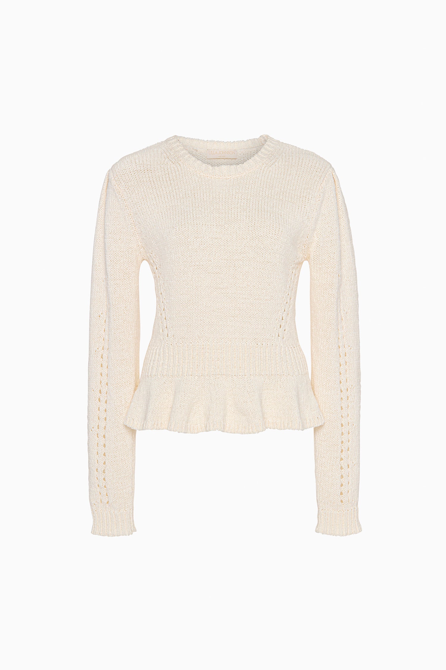 Ulla Johnson Aurelie Long Sleeve Peplum Pullover - Cowrie