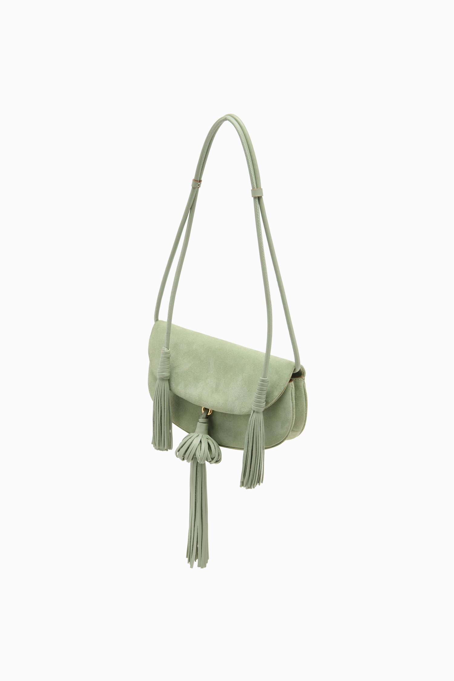 Ulla Johnson Paloma Tassel Flap Bag - Sea Glass