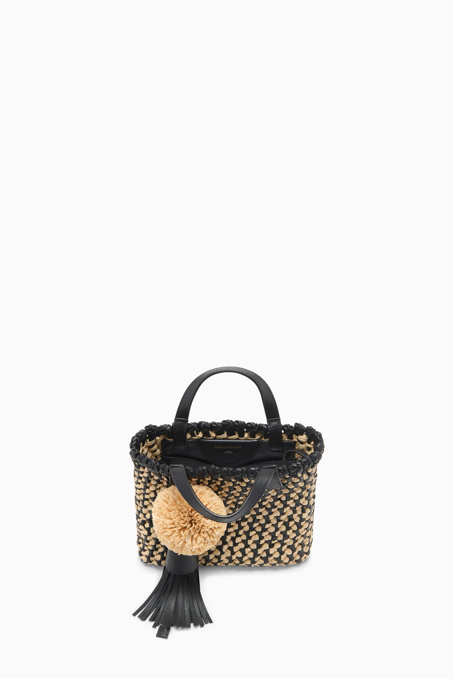 Ulla Johnson Raffia Mini Crossbody - Noir Natural