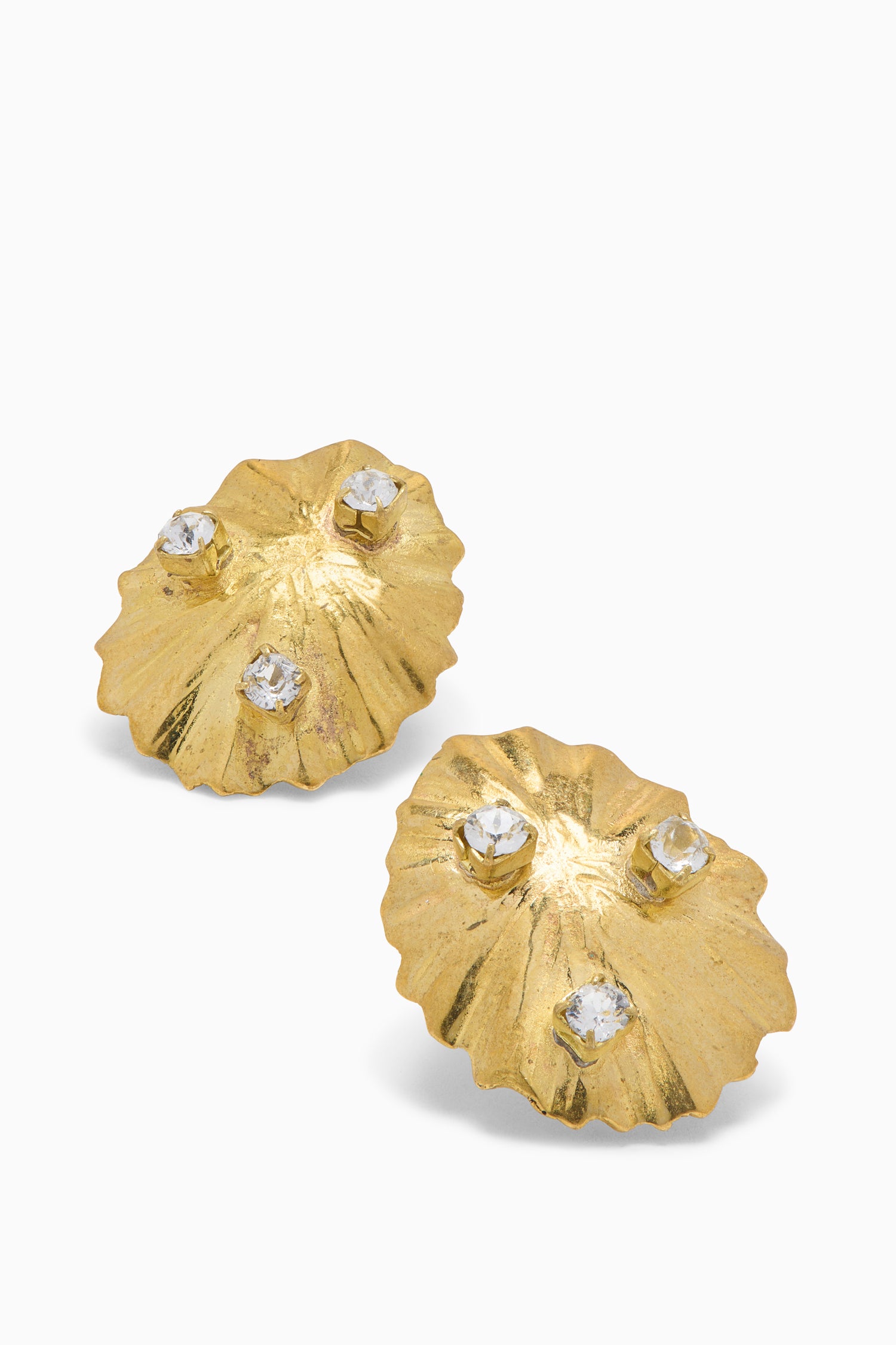 Ulla Johnson Embellished Shell Stud - Brass