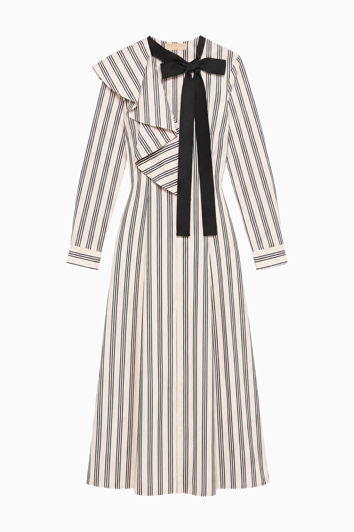 Ulla Johnson Sofia Dress w/ Removable Tie - Ecru Stripe