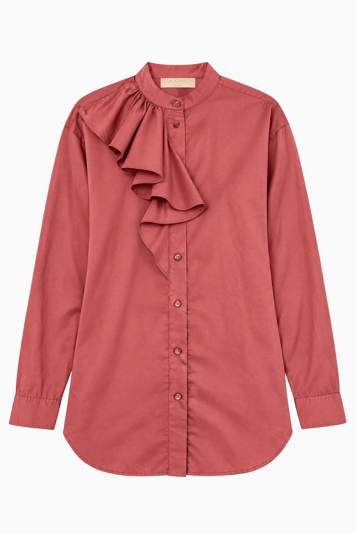 Thea Ruffle Blouse - Mahogany
