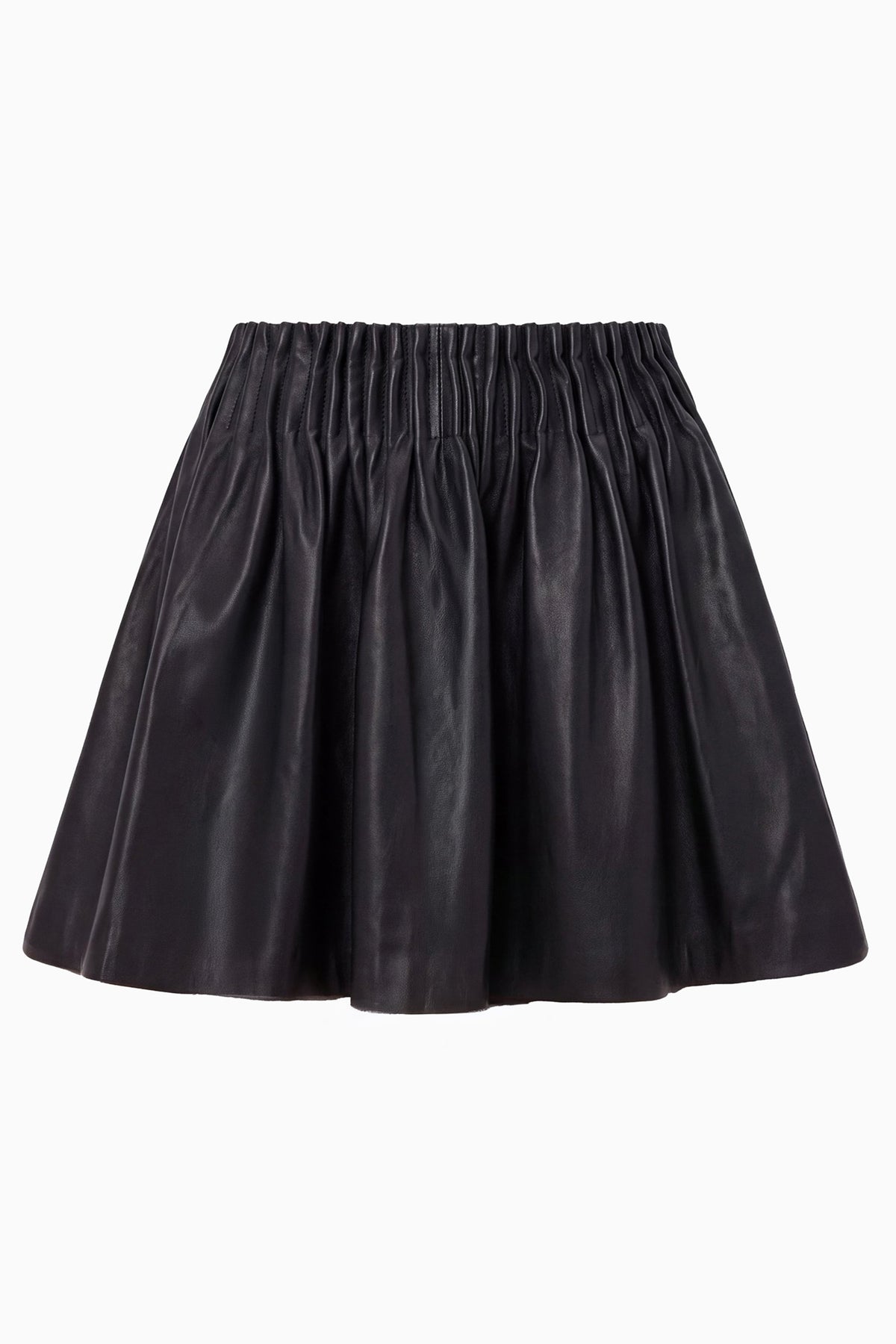Noir Luxury Leather Mini Skirt - Flat Lay Product Shot | Ulla Johnson