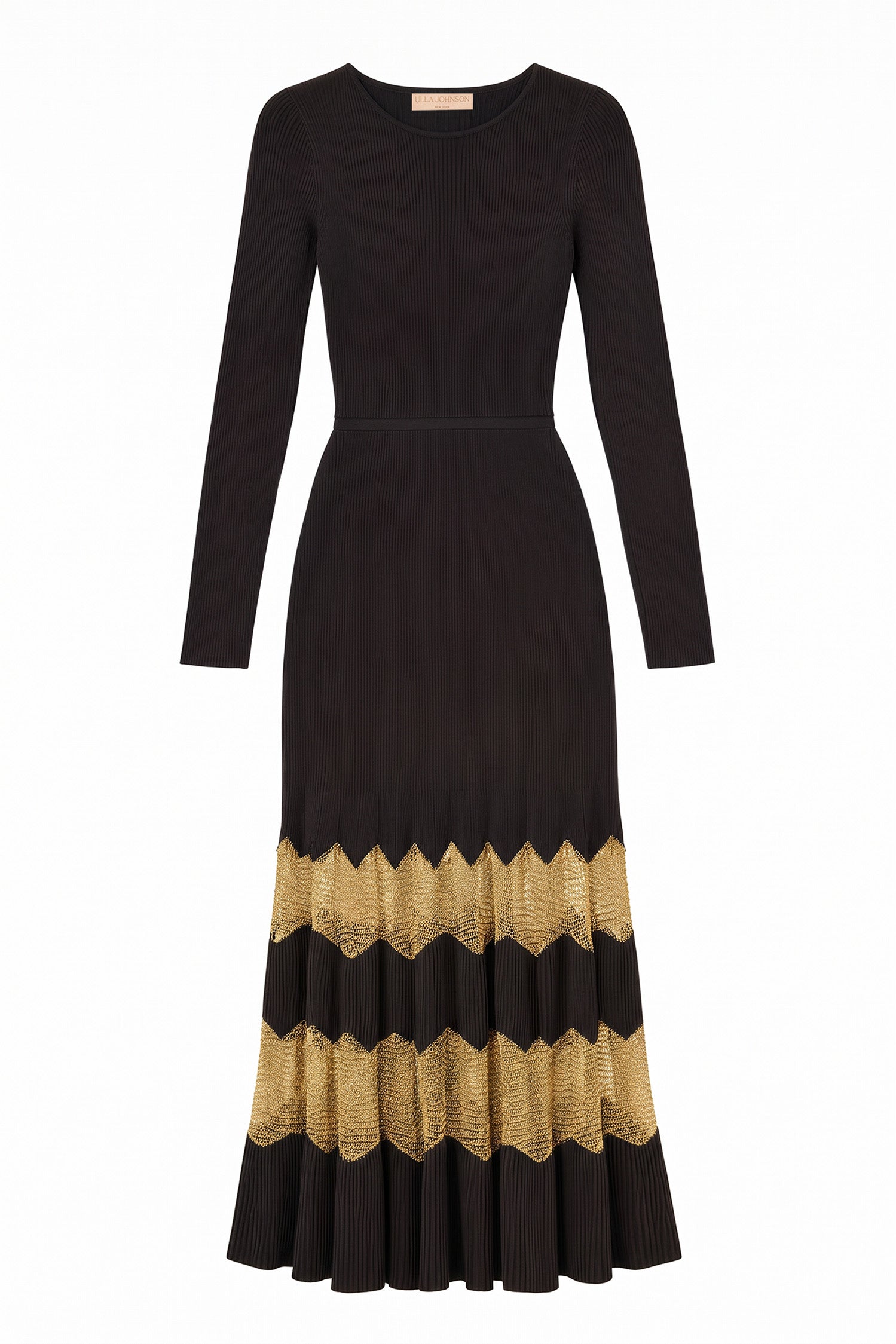 Ulla Johnson Robe Amaia en maille à manches longues - Noir/Gold