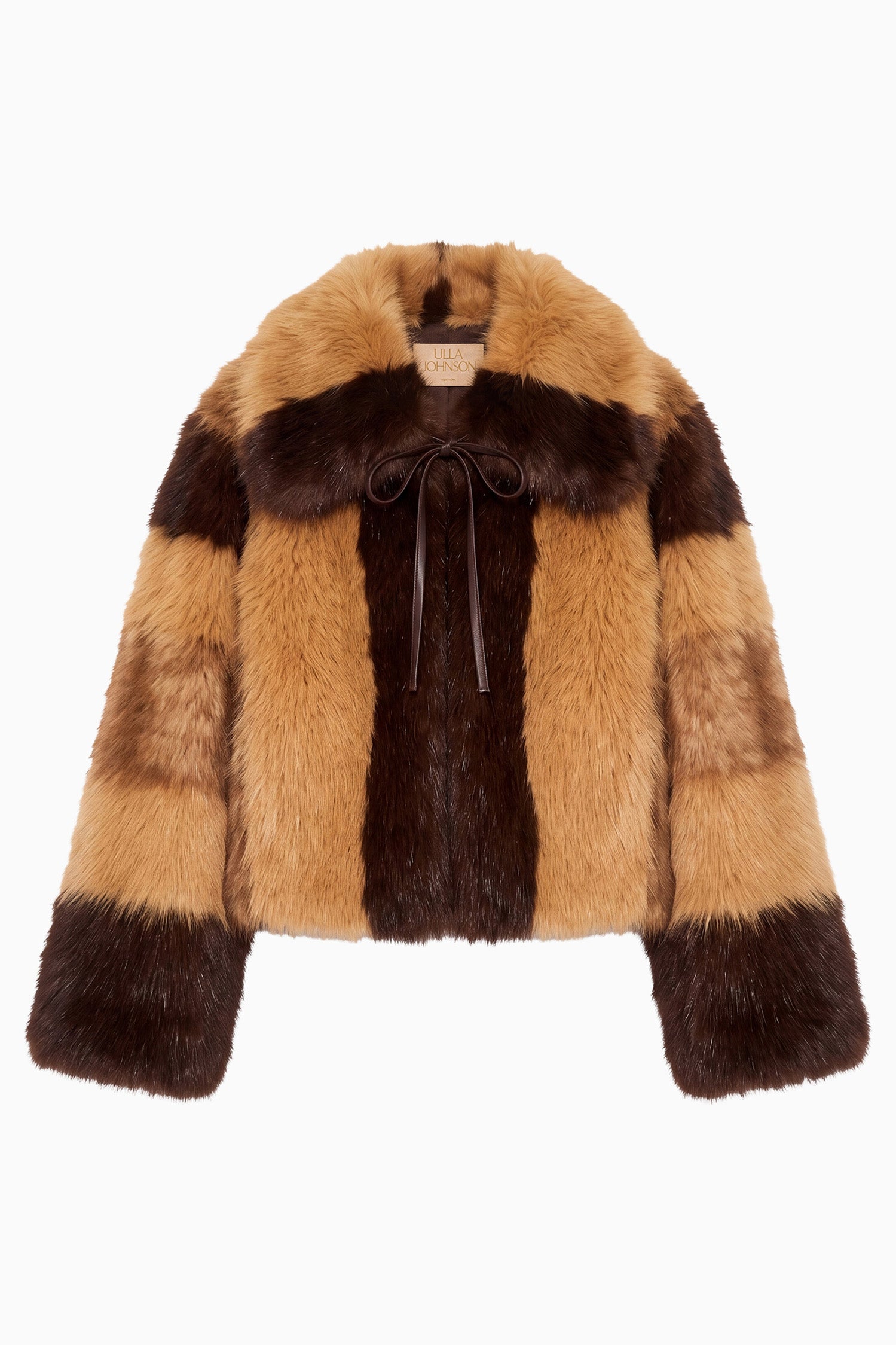 Ulla Johnson Sable Patchwork Faux Fur Coat, Flat Lay, Luxury Designer Outerwear | Ulla Johnson