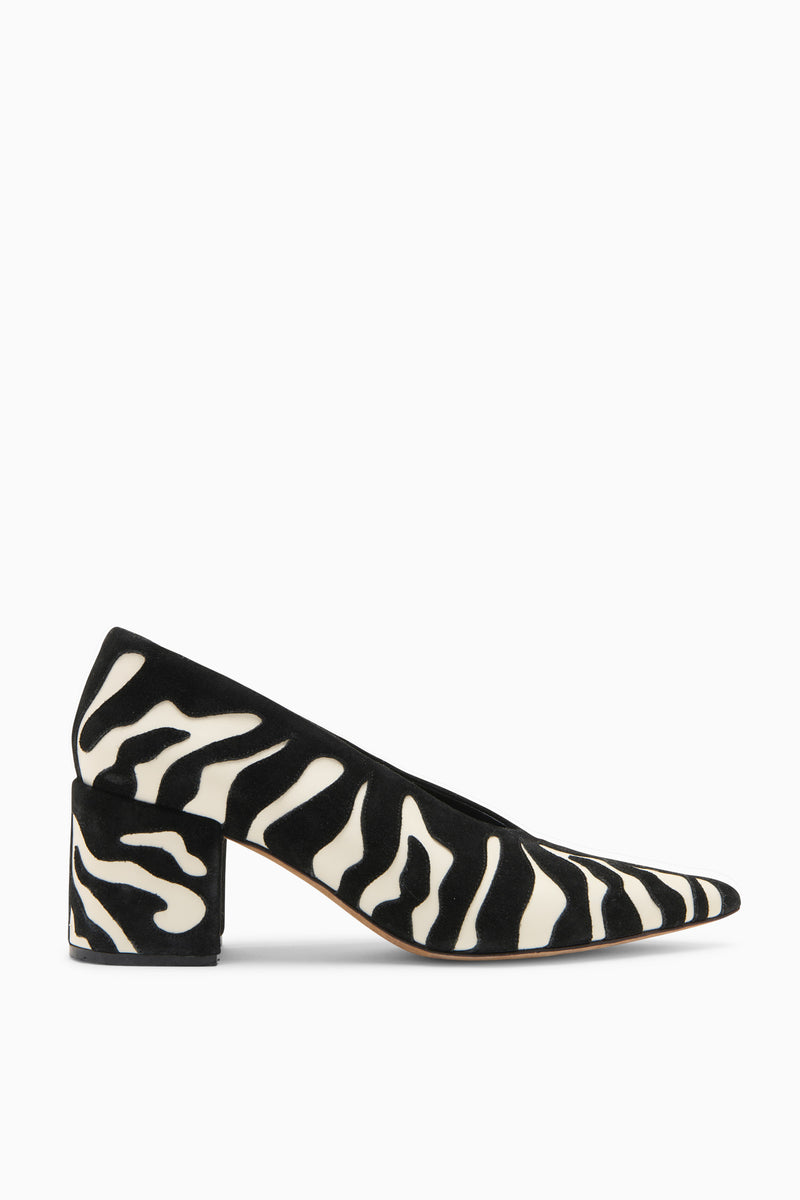 Ulla Johnson Women s Polline Pump in Black White Black White Zebra Printed Heel Size 42 Leather