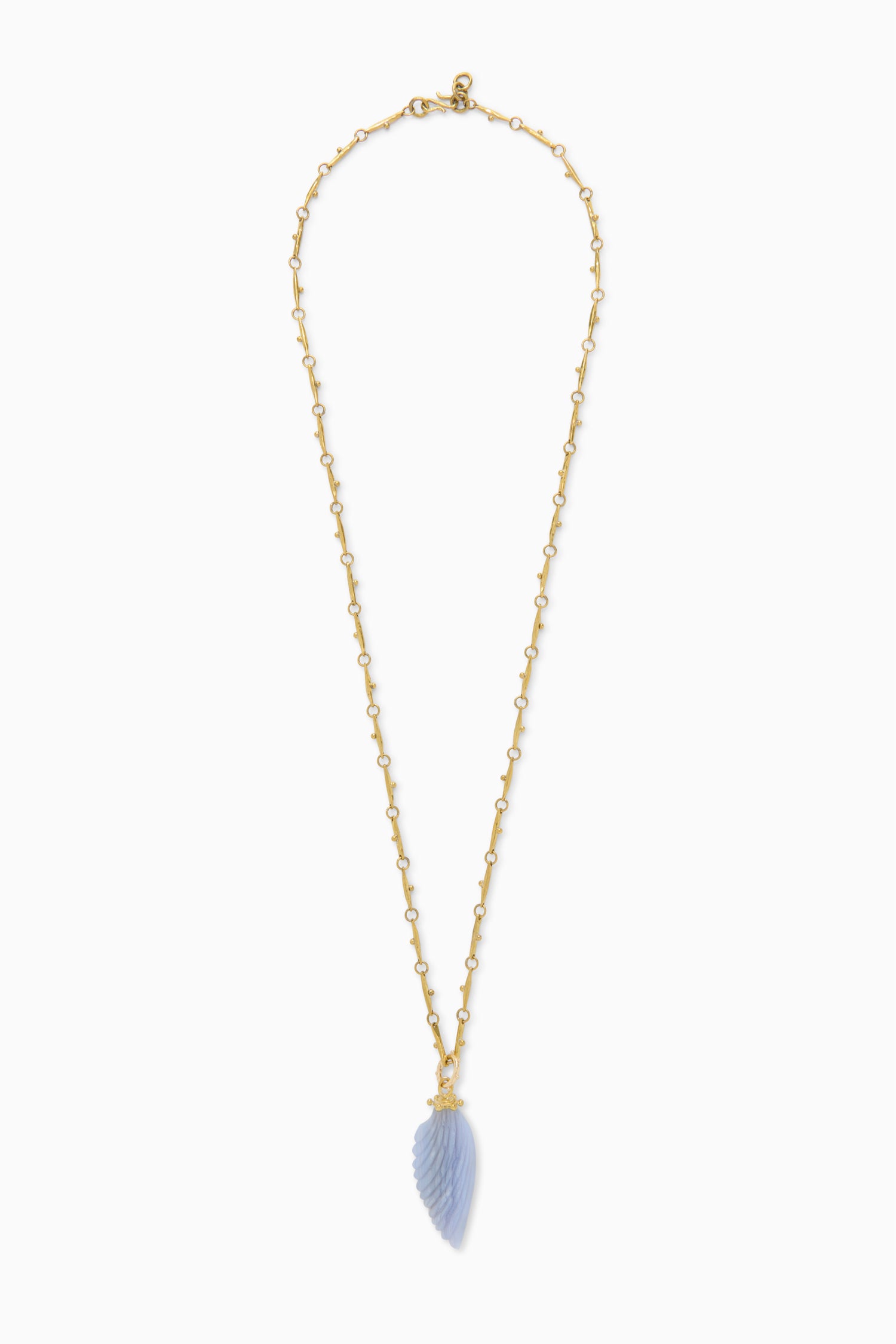 Large Wing Charm Necklace - Blue Agate